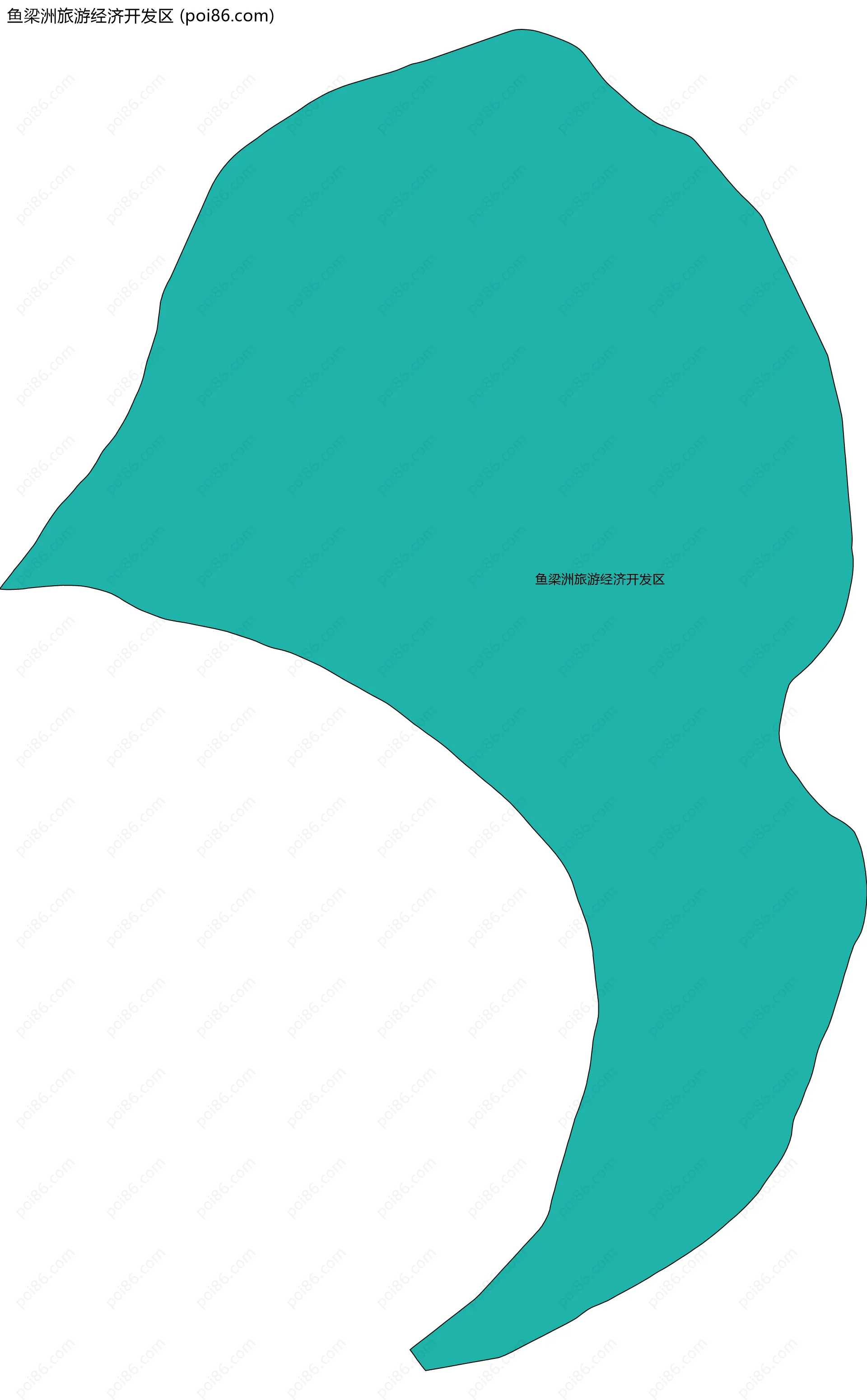 鱼梁洲旅游经济开发区边界地图(五级行政区划)