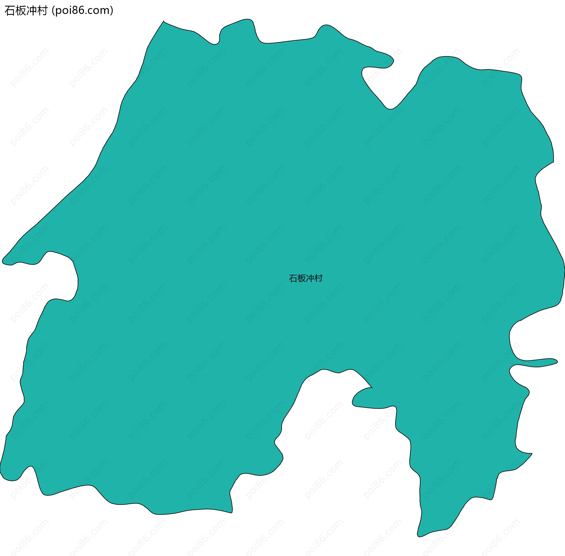 石板冲村边界地图