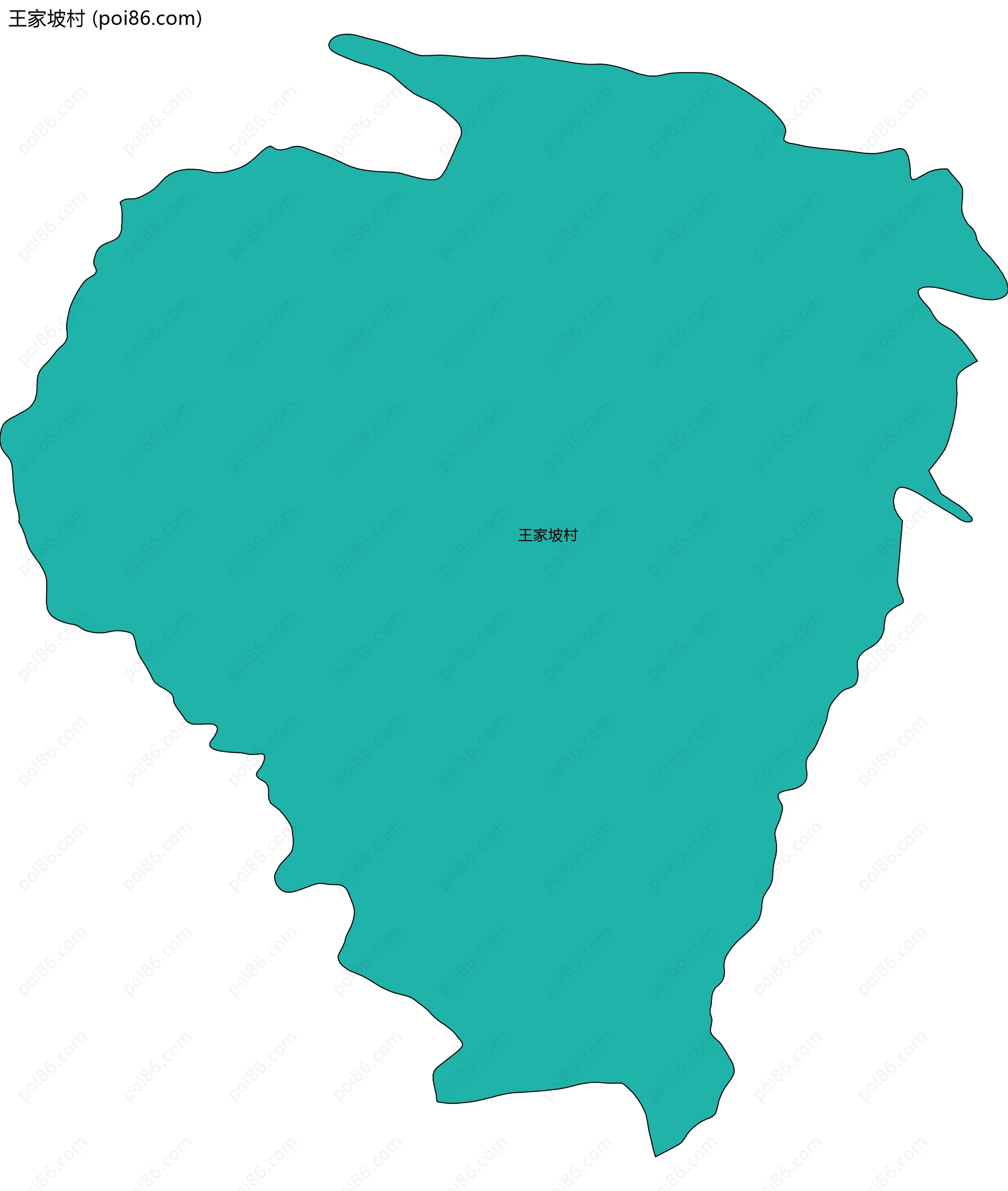 王家坡村边界地图