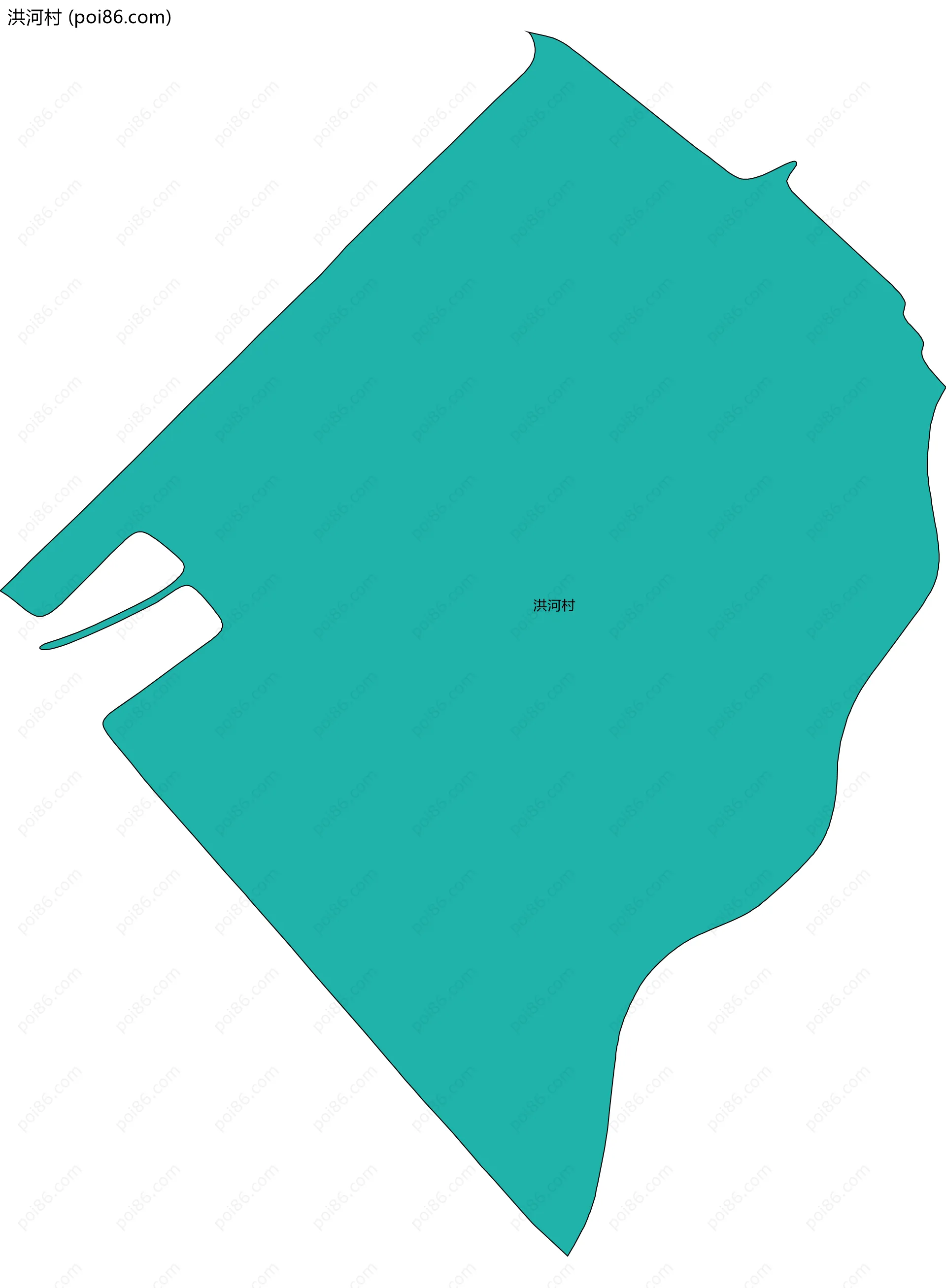 洪河村边界地图