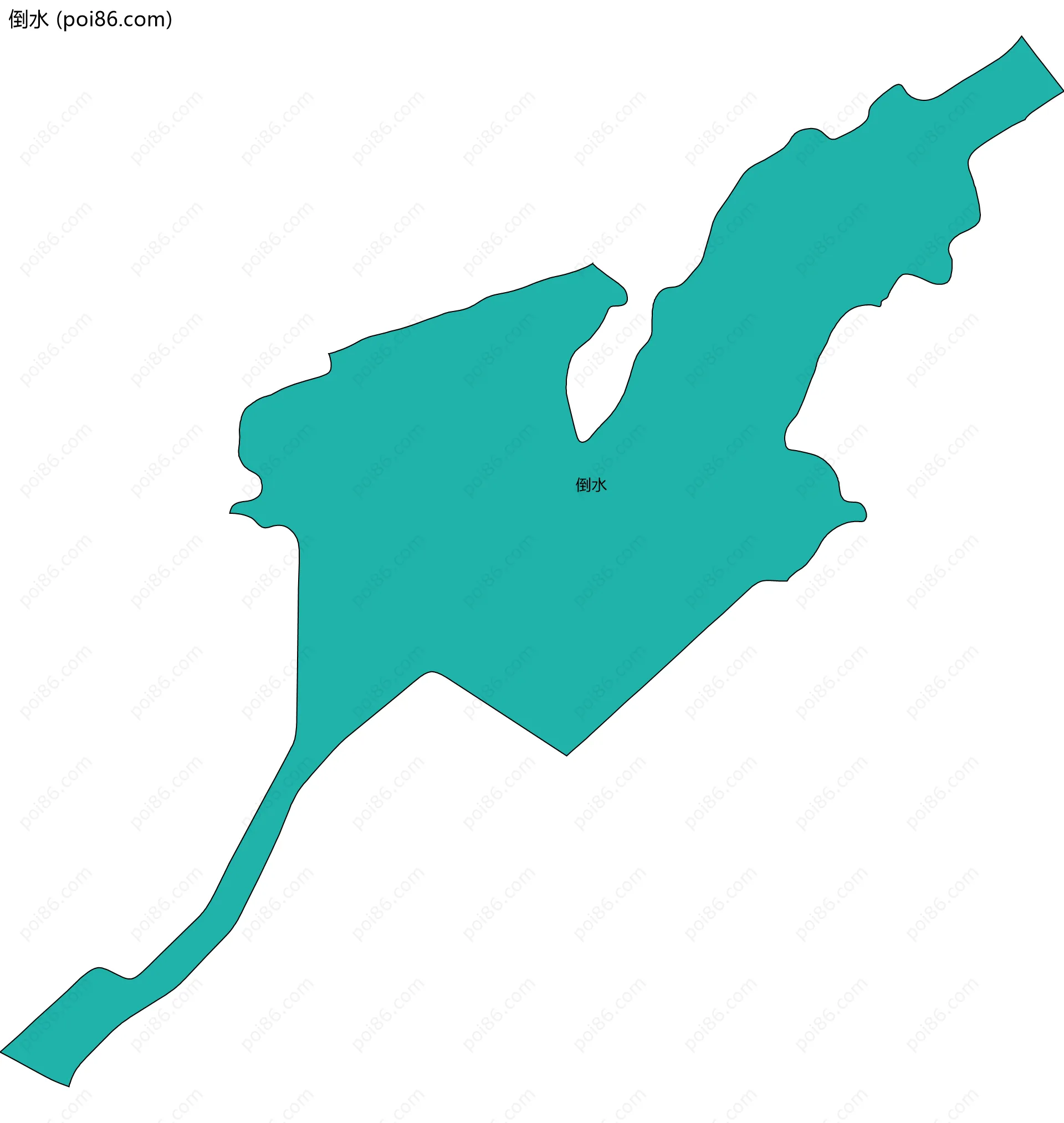 倒水边界地图