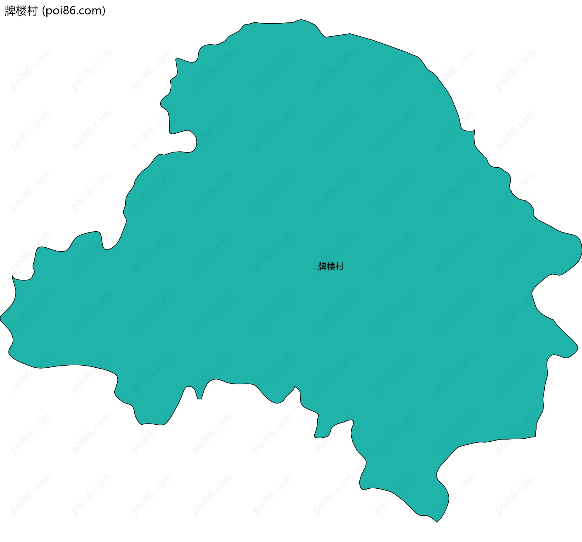 牌楼村边界地图