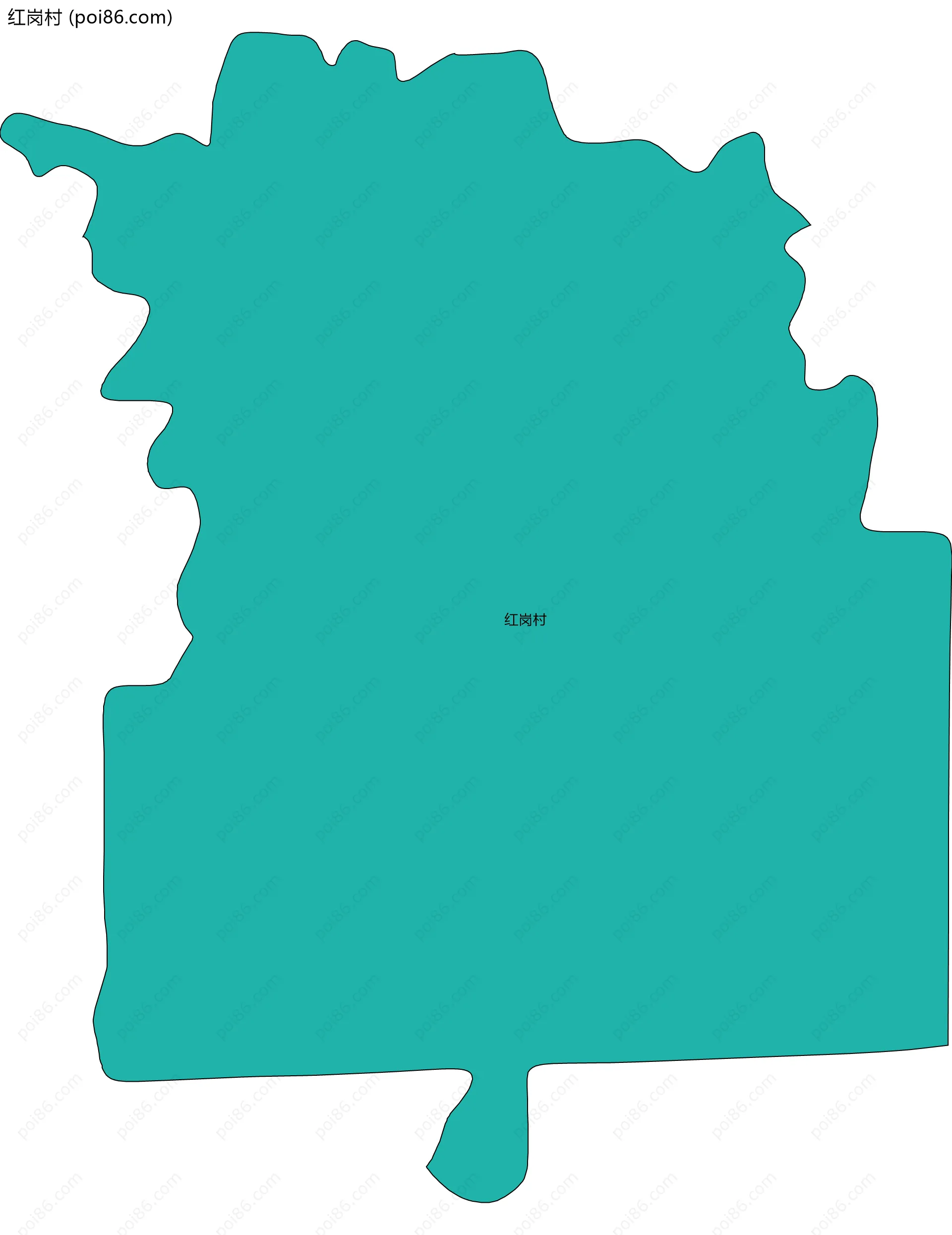 红岗村边界地图