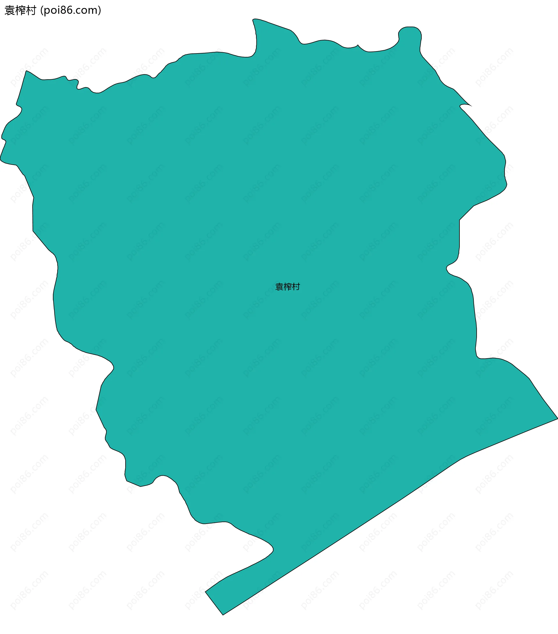 袁榨村边界地图