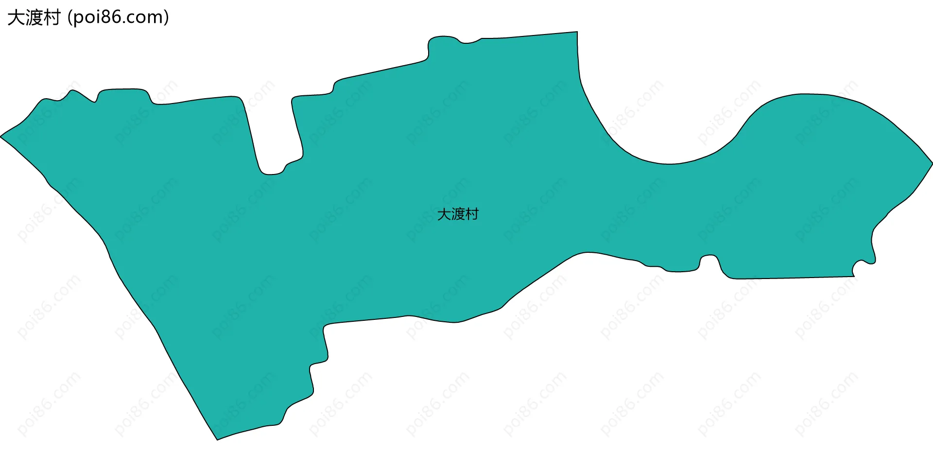 大渡村边界地图