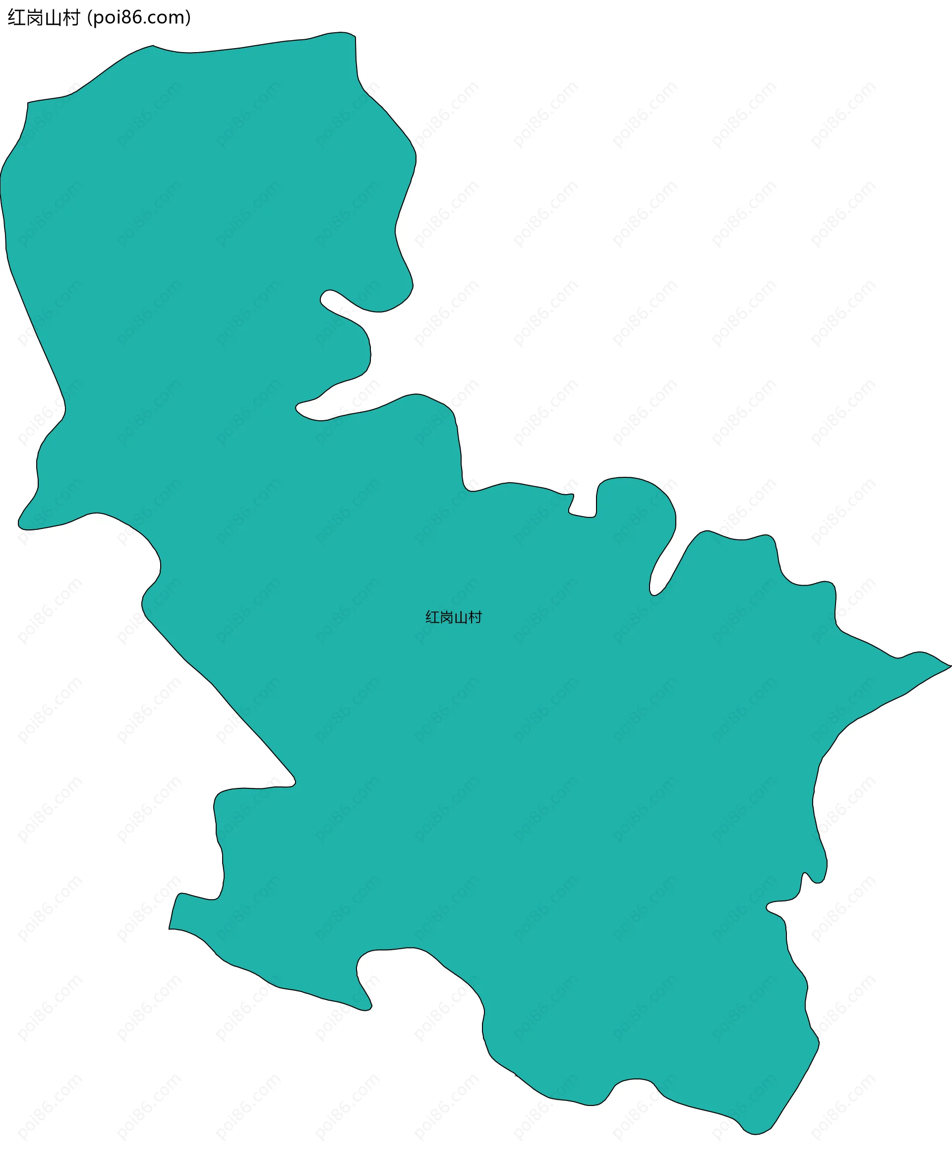 红岗山村边界地图