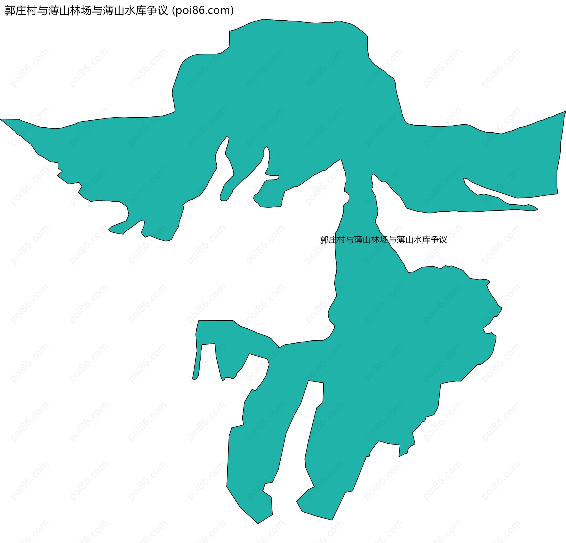 郭庄村与薄山林场与薄山水库争议边界地图