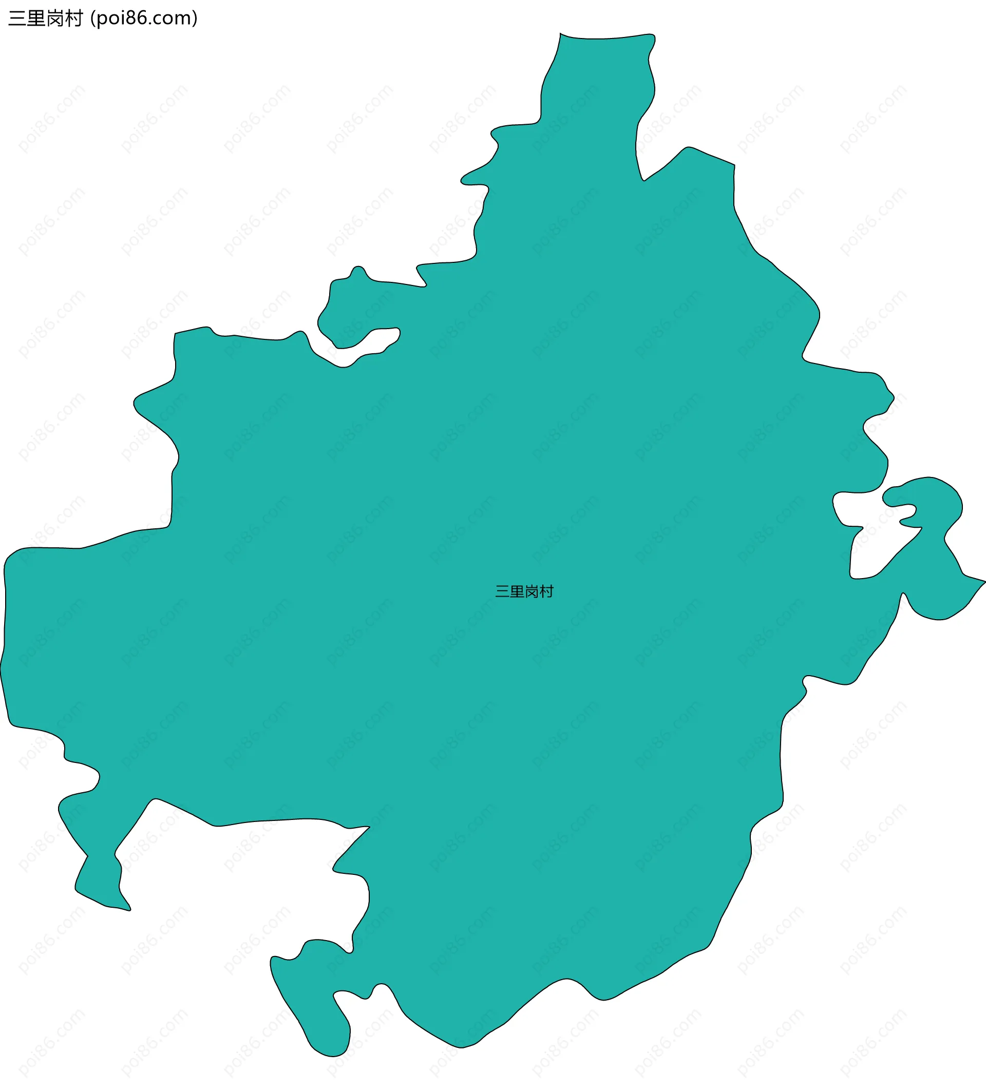 三里岗村边界地图