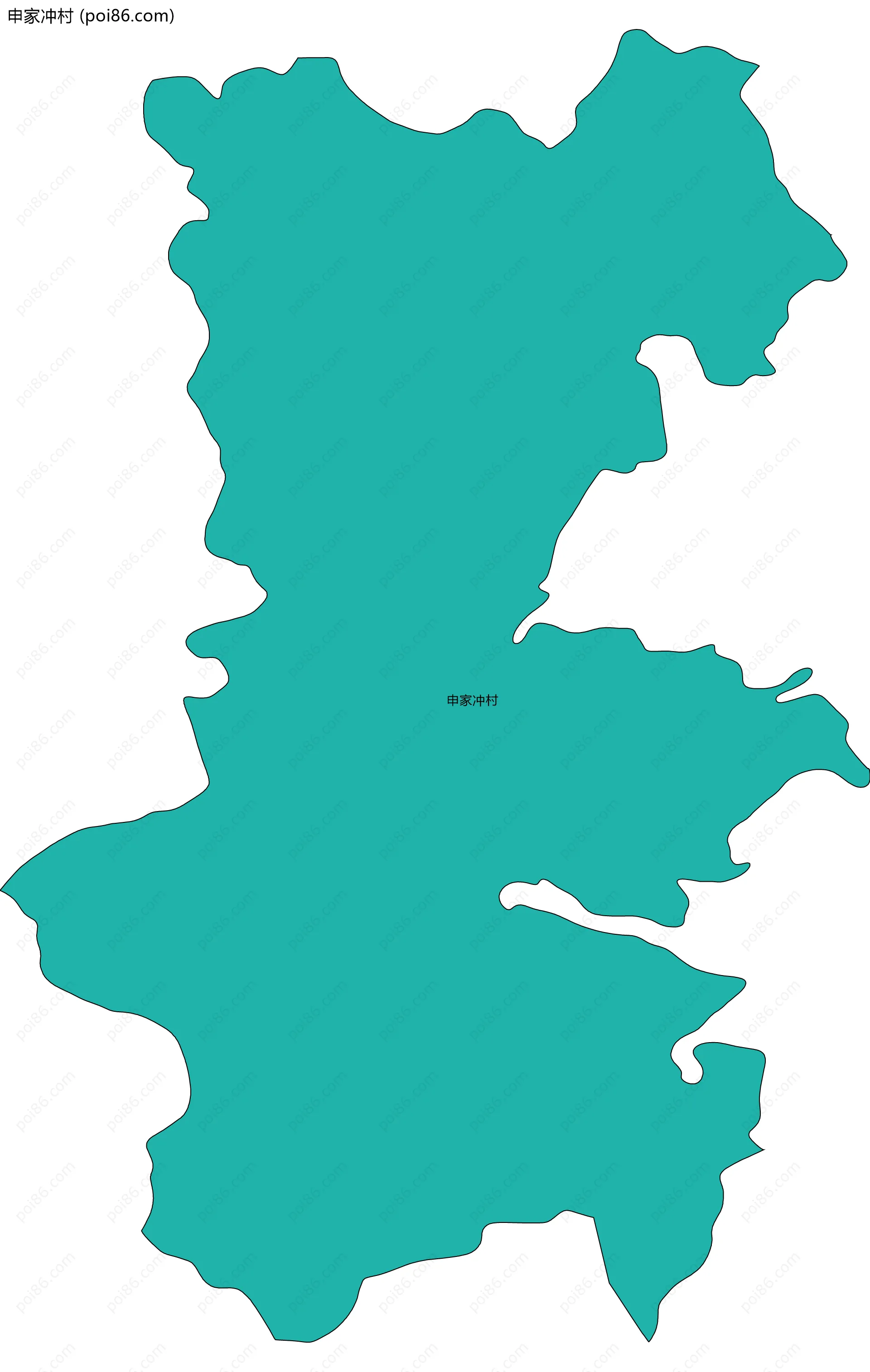 申家冲村边界地图