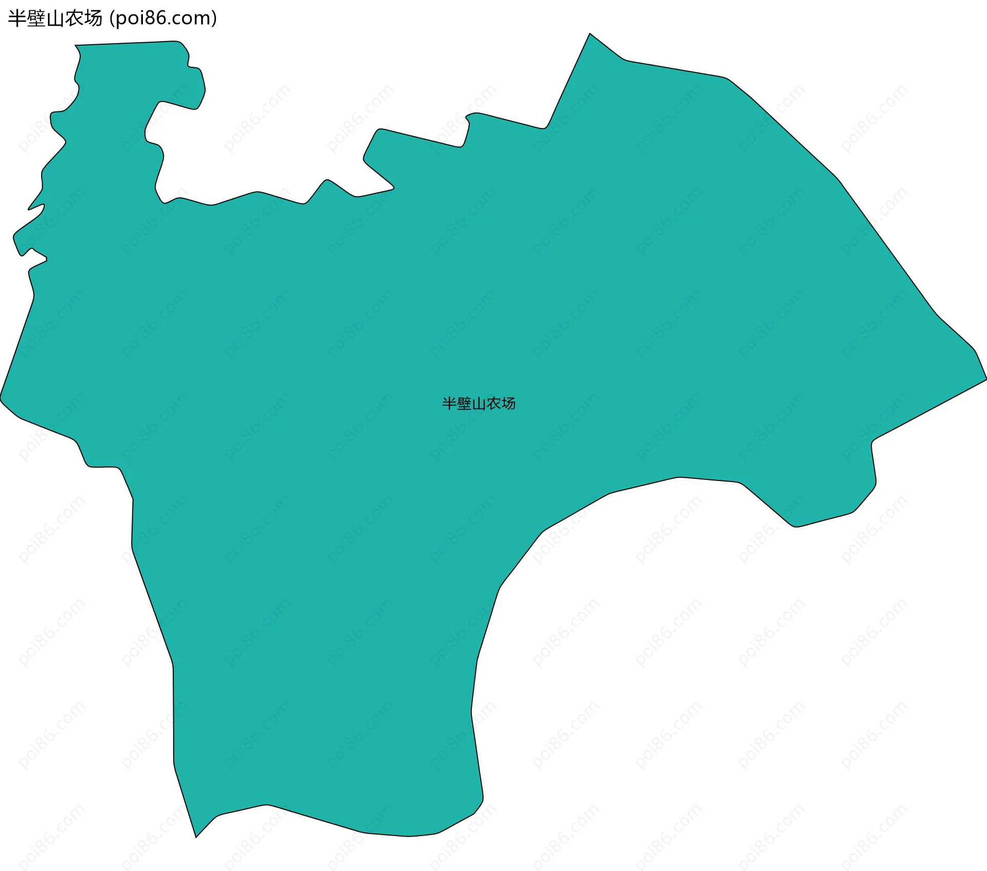 半壁山农场边界地图(五级行政区划)