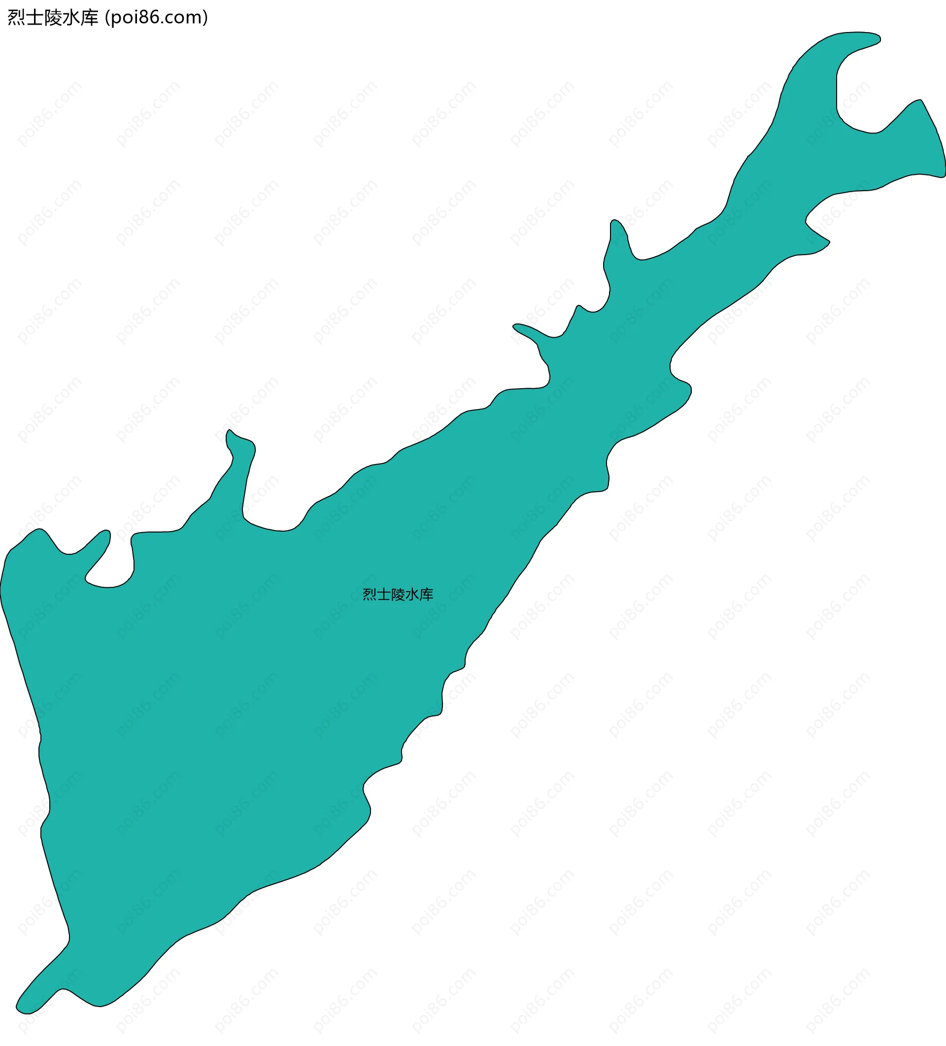 烈士陵水库边界地图