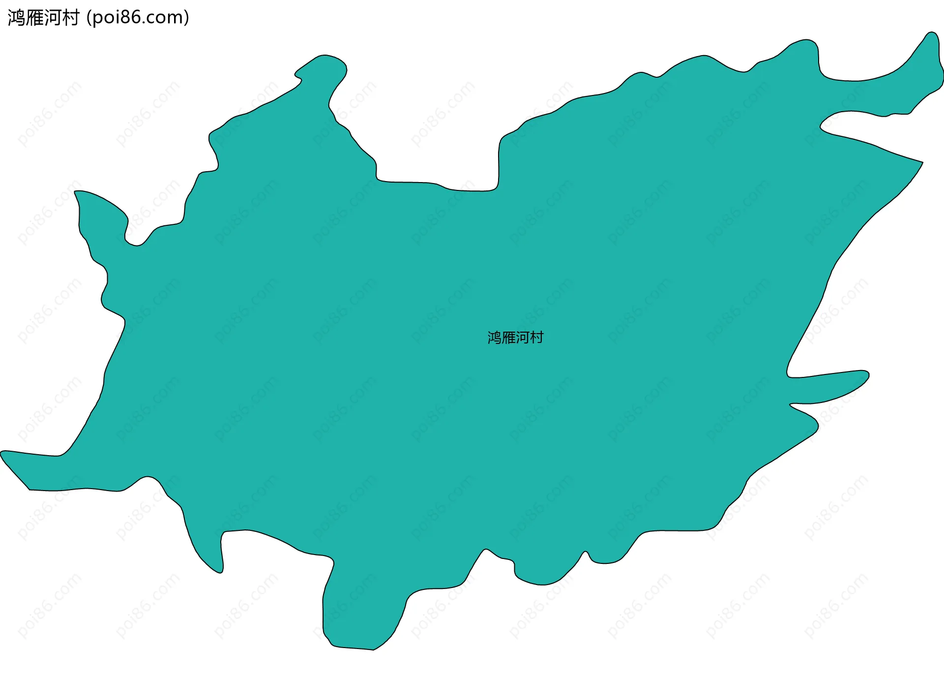 鸿雁河村边界地图