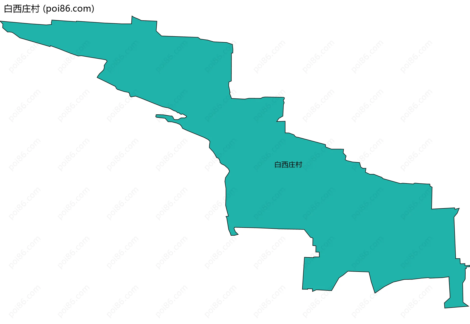 白西庄村边界地图