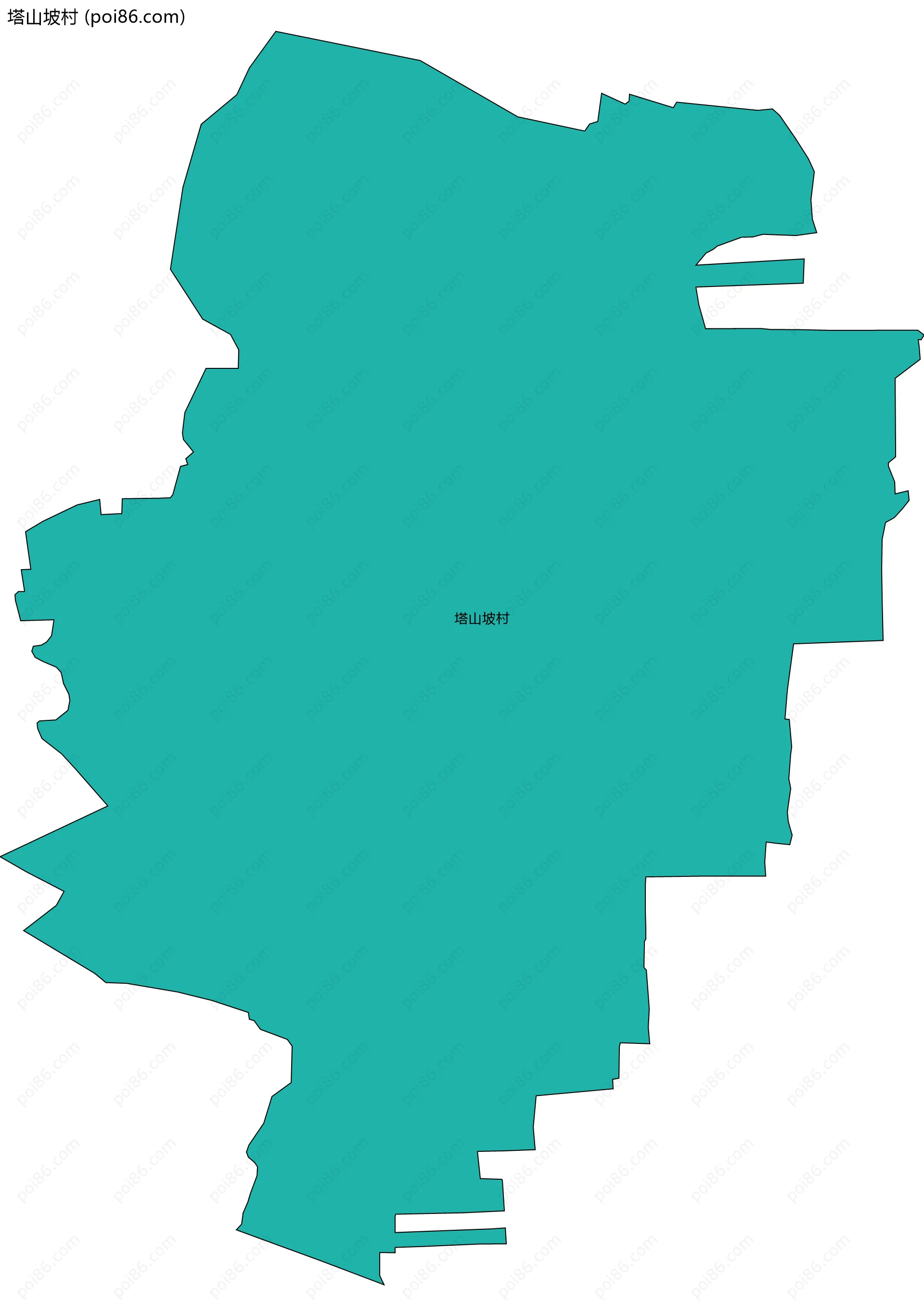 塔山坡村边界地图