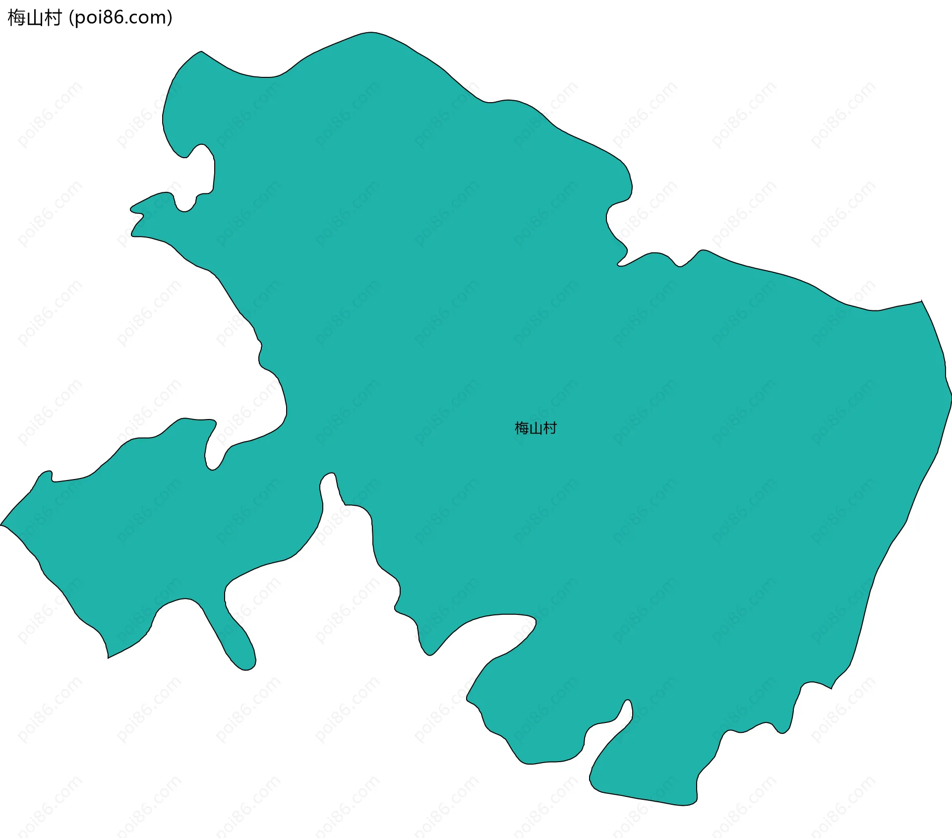 梅山村边界地图