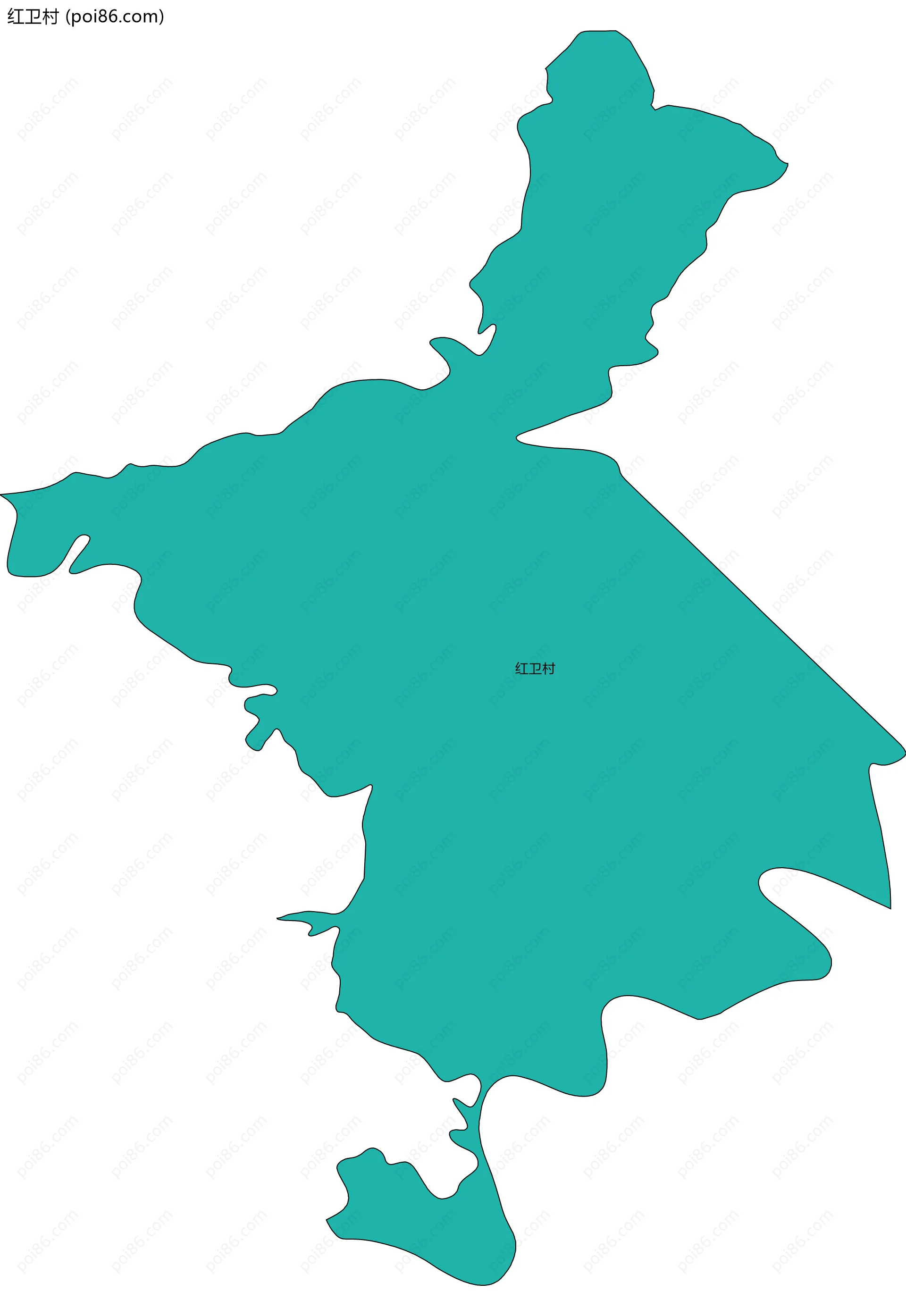 红卫村边界地图