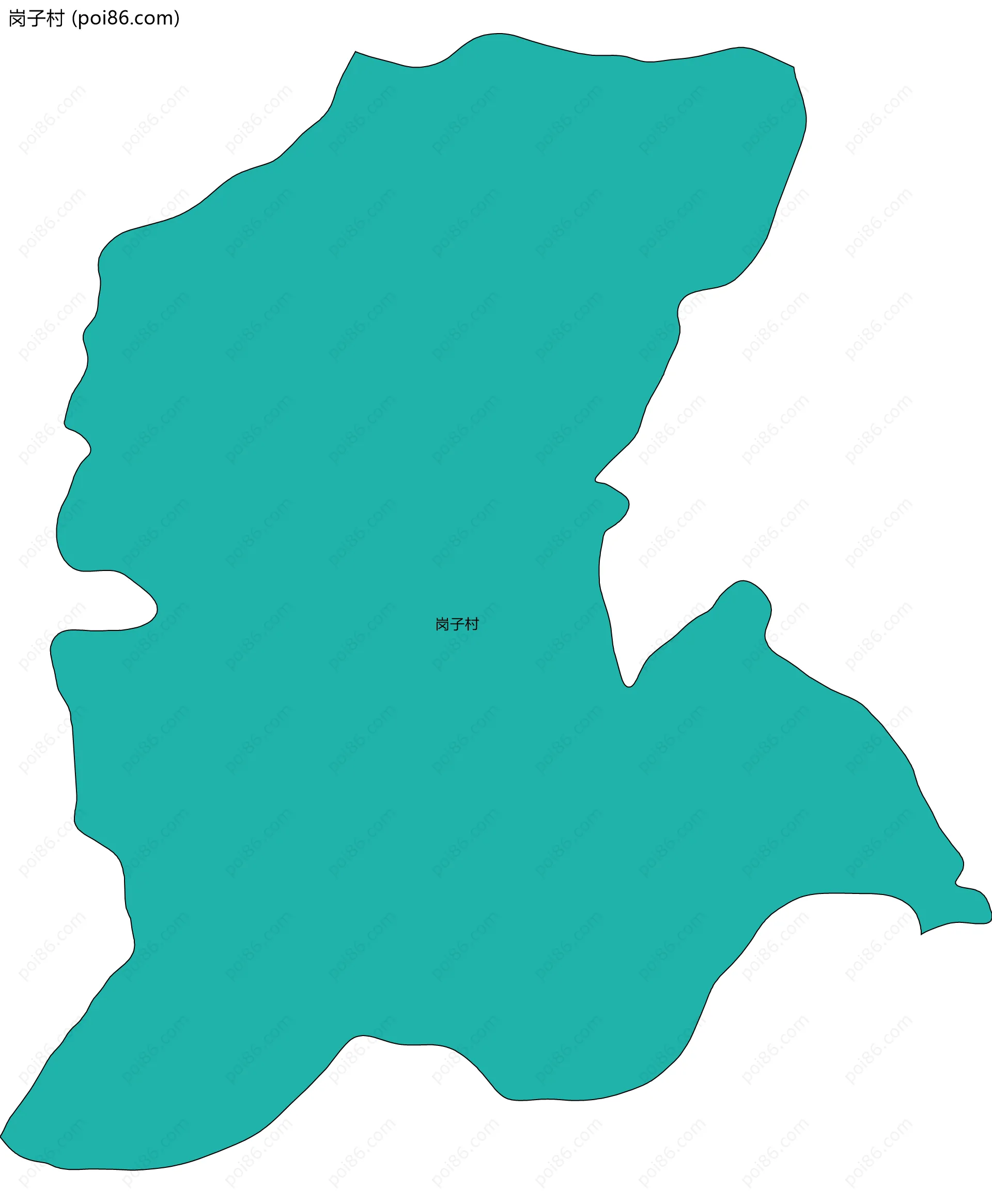 岗子村边界地图