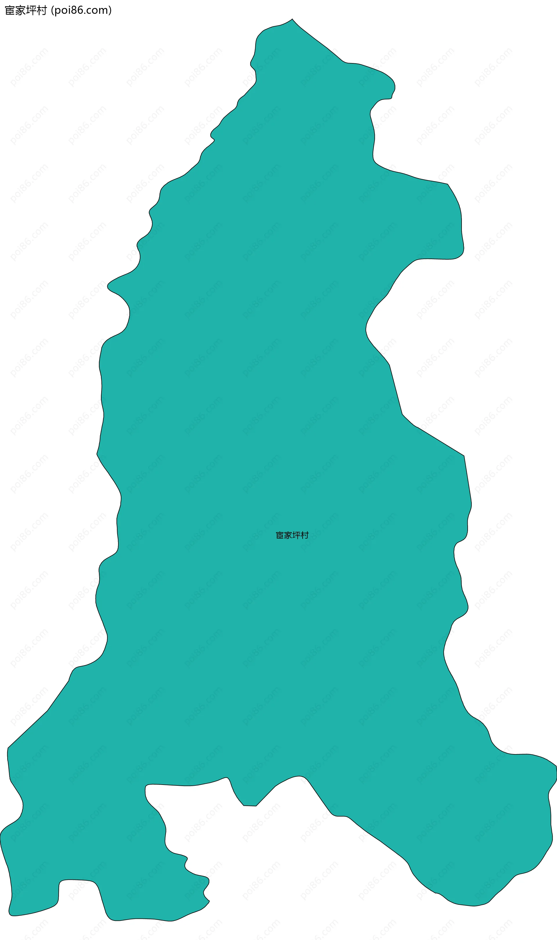 宦家坪村边界地图