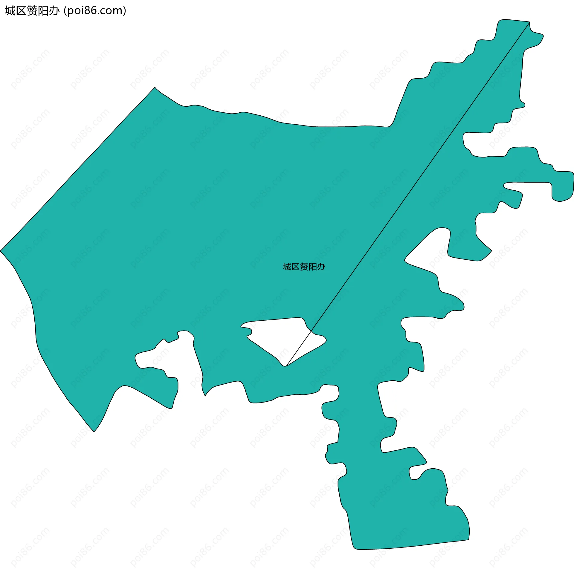 城区赞阳办边界地图