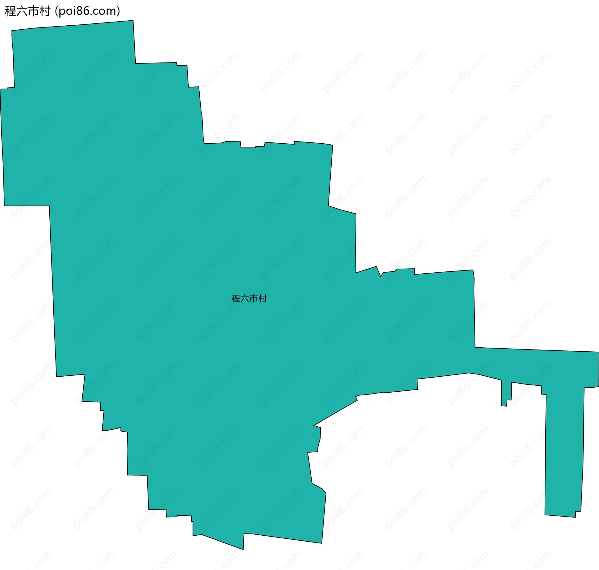 程六市村边界地图