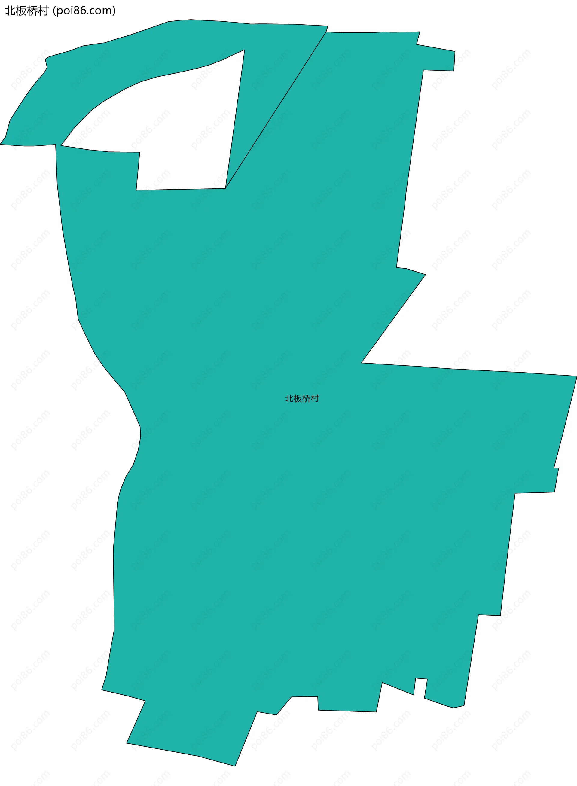 北板桥村边界地图