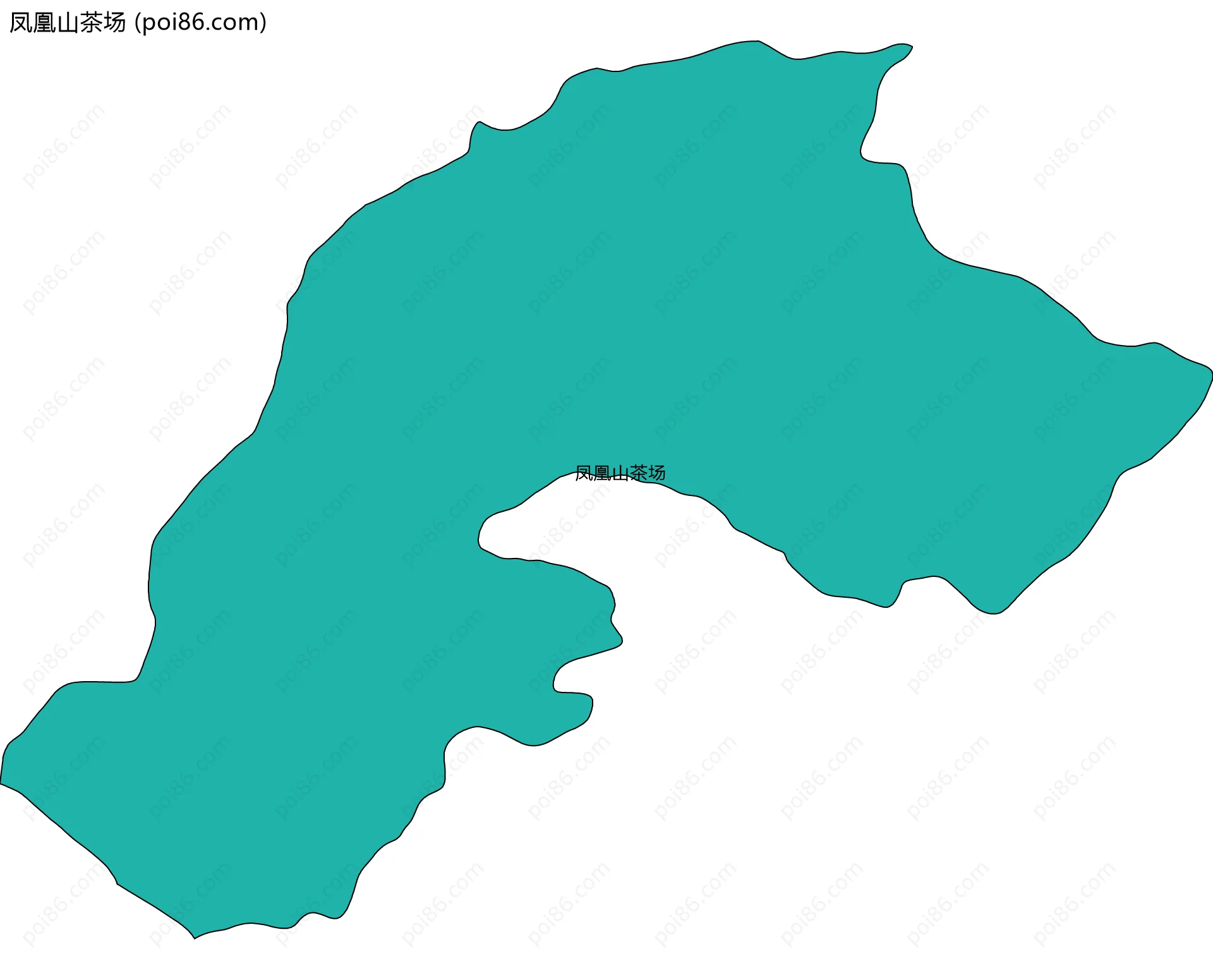 凤凰山茶场边界地图(五级行政区划)