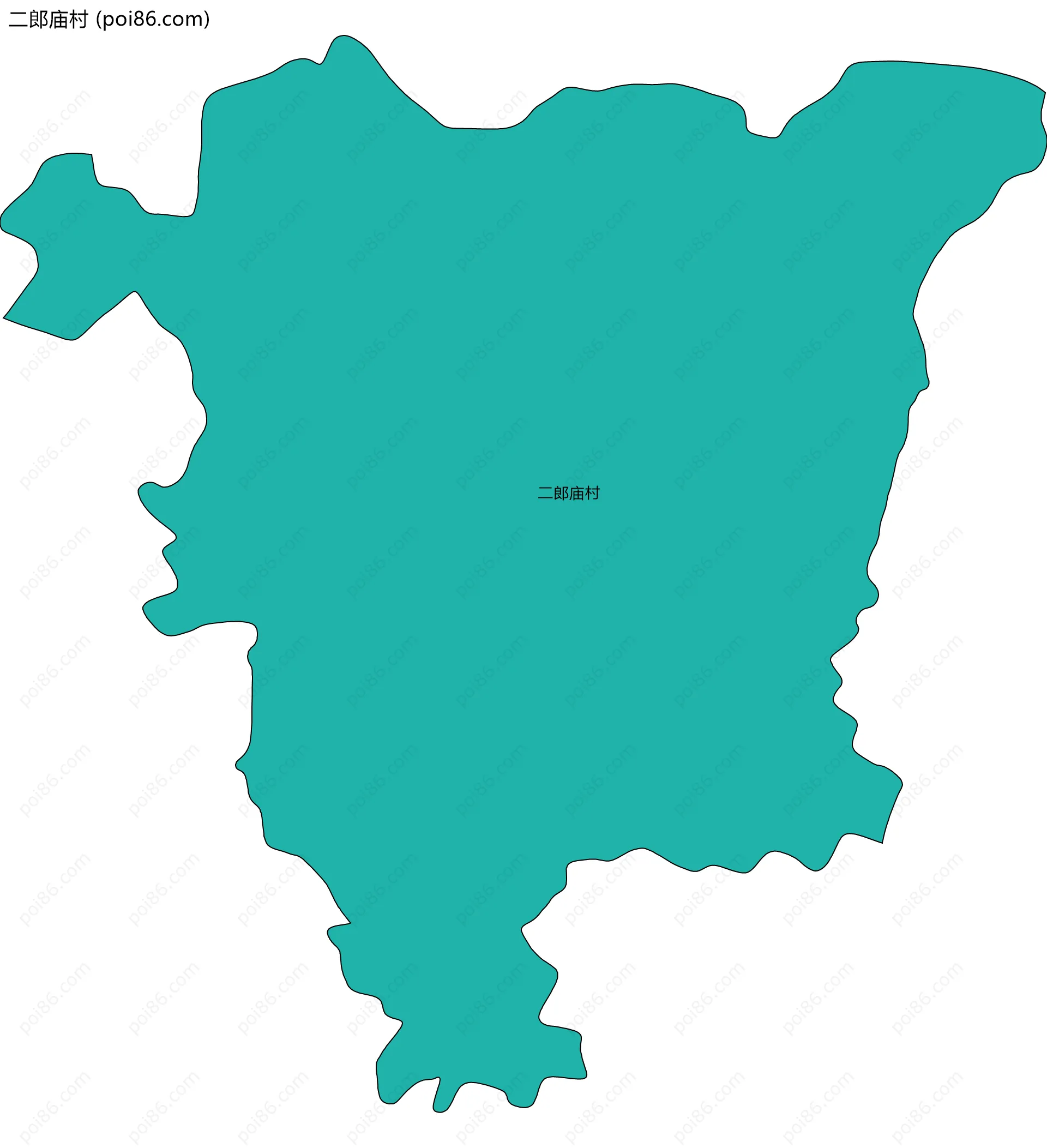 二郎庙村边界地图