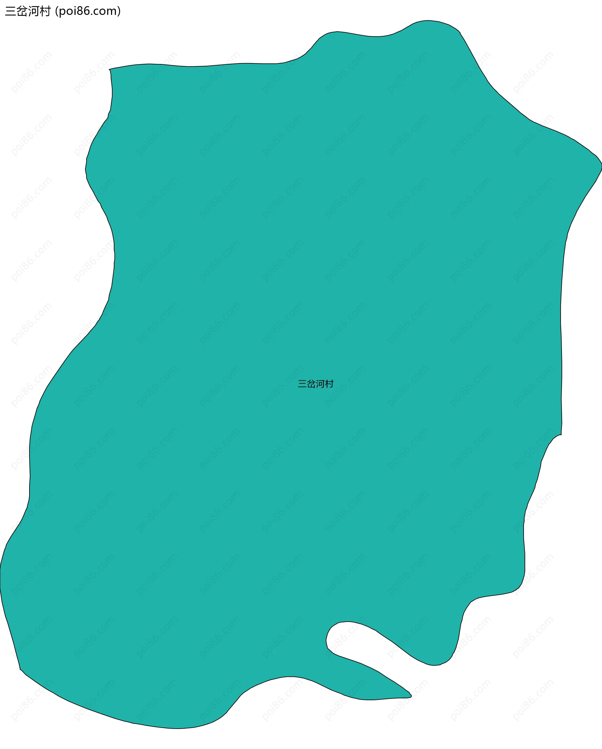 三岔河村边界地图