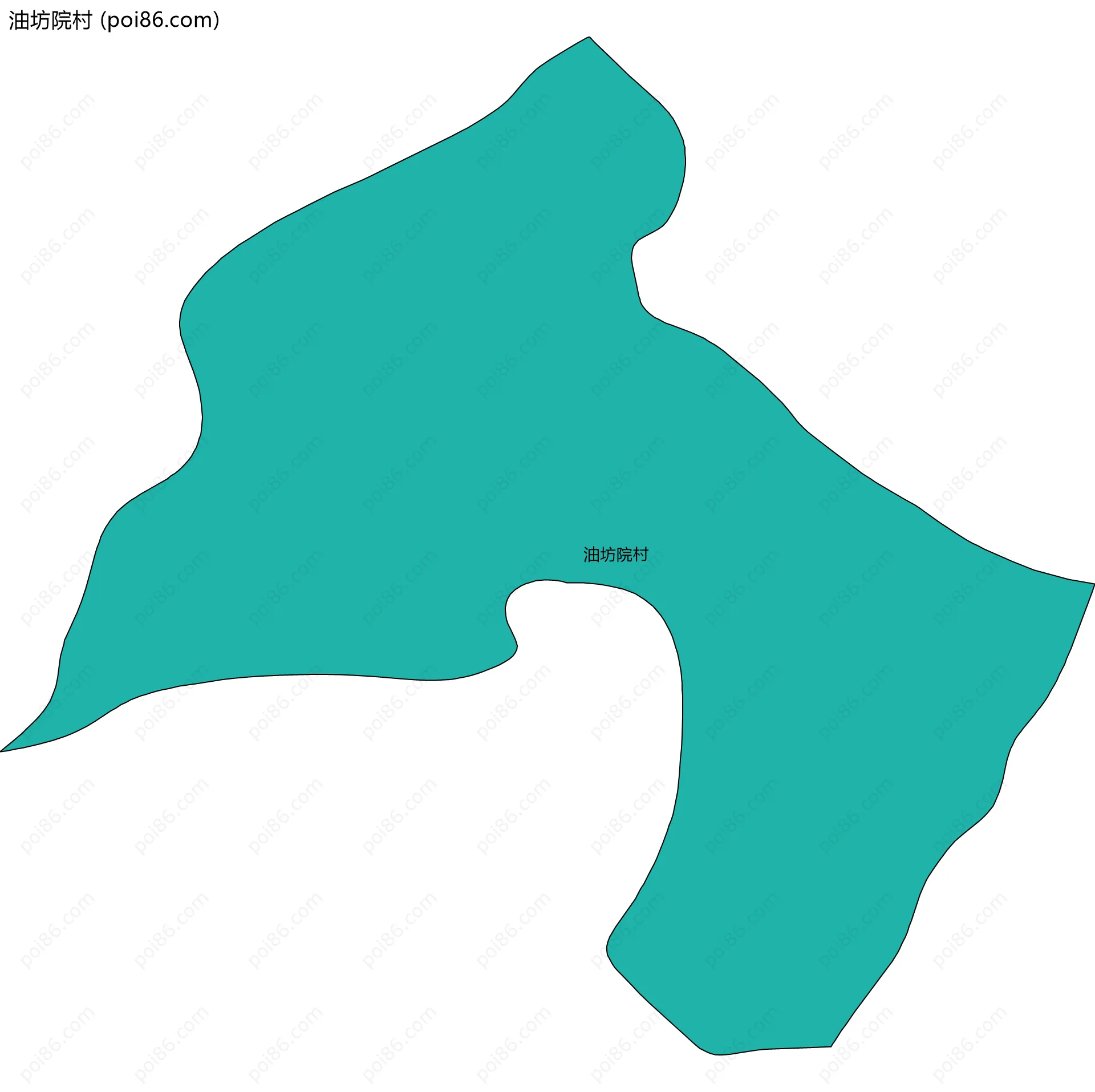 油坊院村边界地图