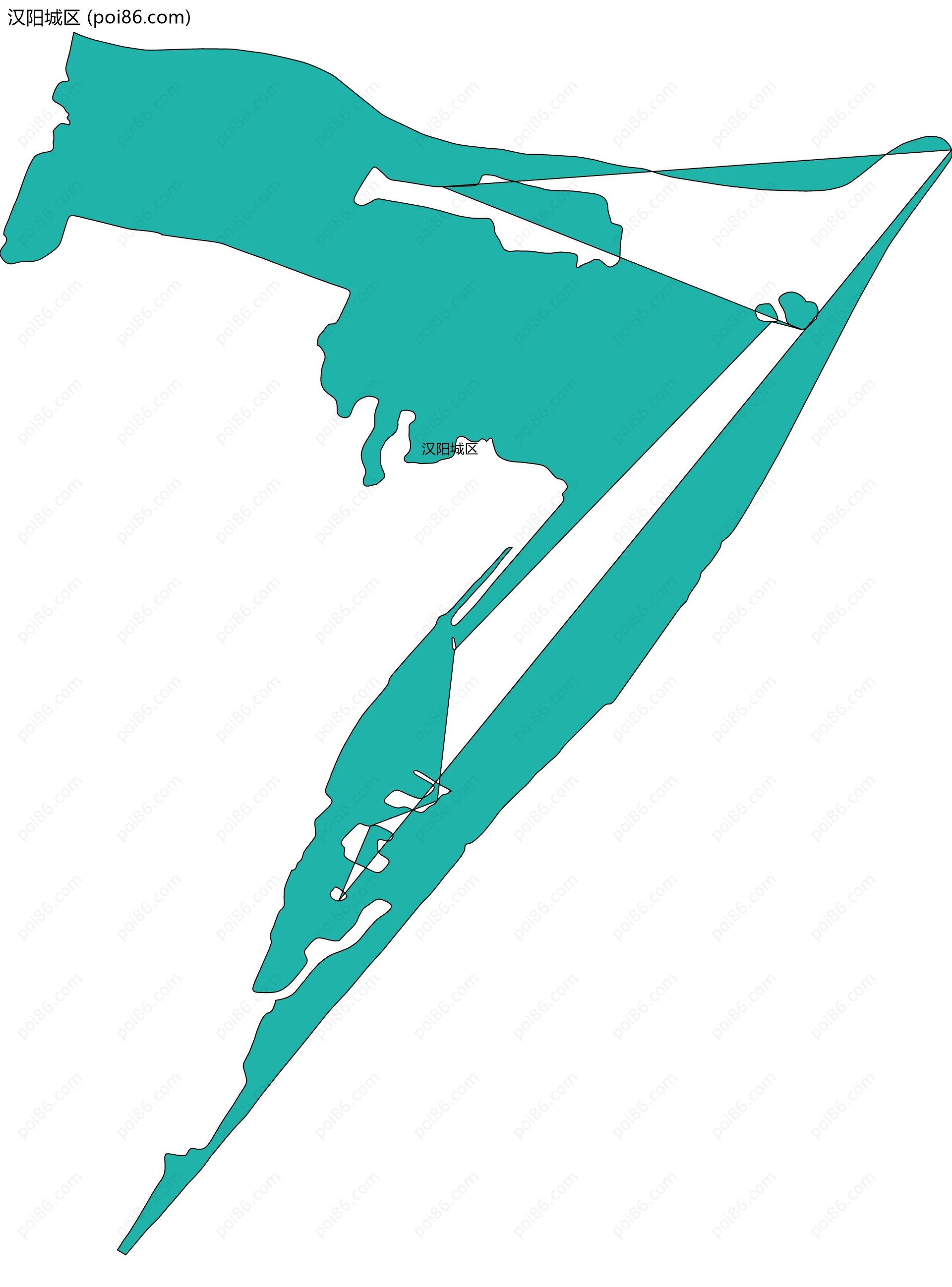 汉阳城区边界地图