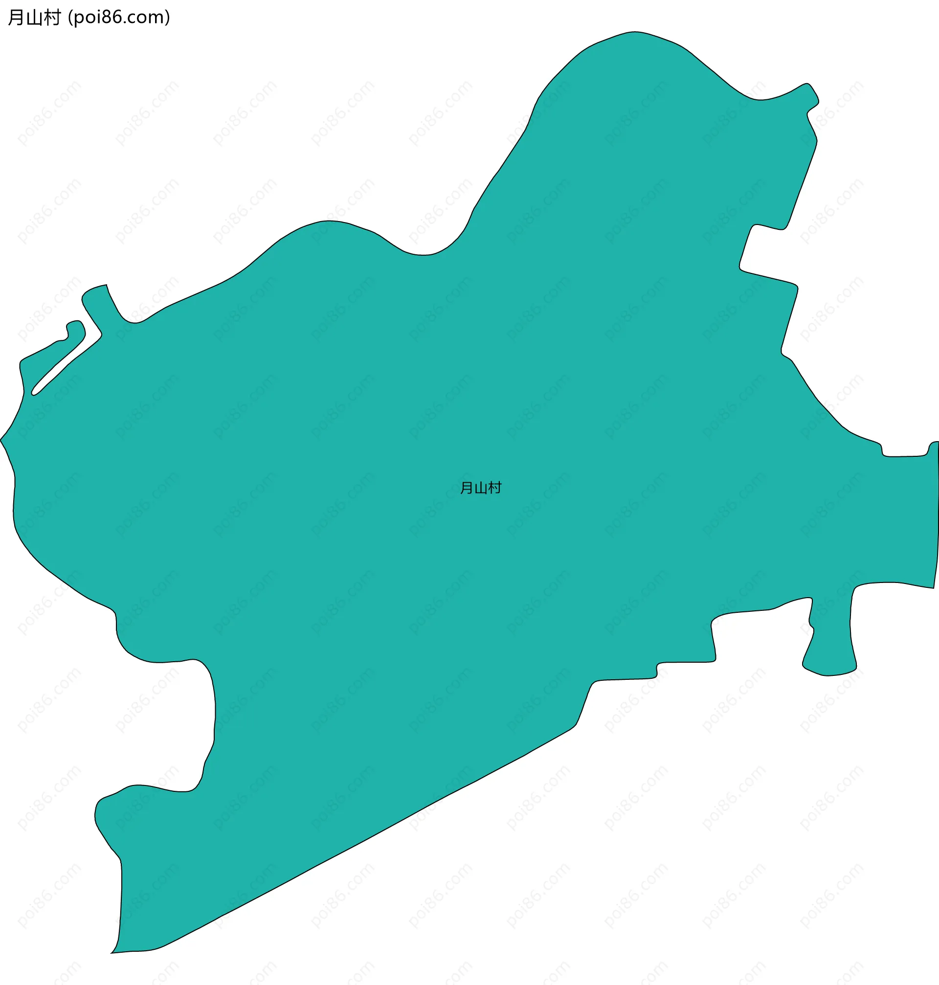 月山村边界地图