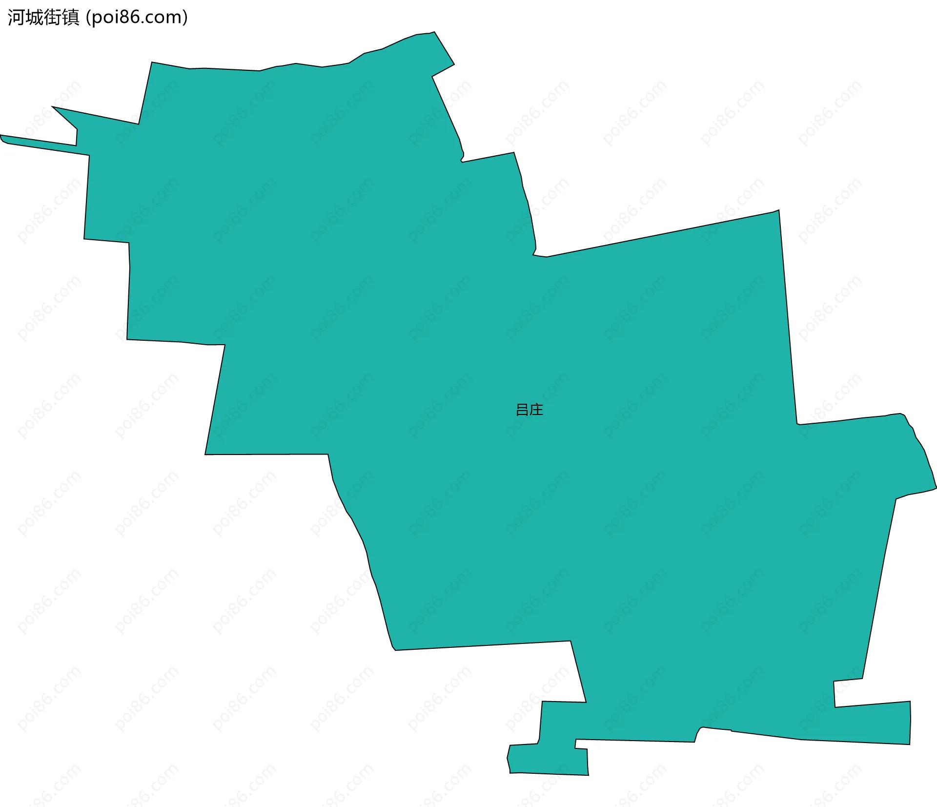 河城街镇边界地图(五级行政区划)
