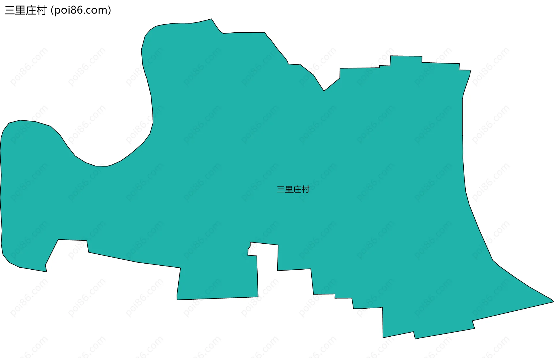三里庄村边界地图