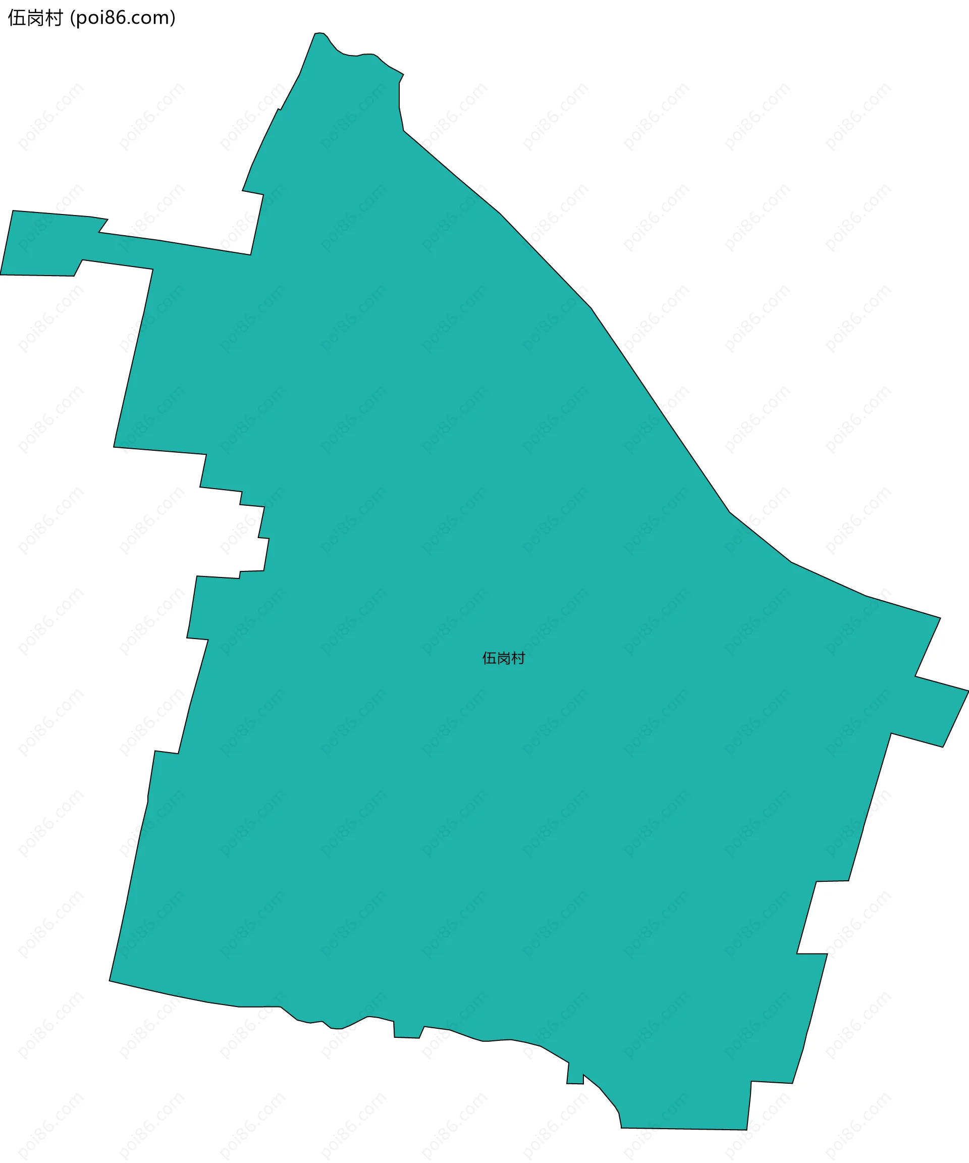 伍岗村边界地图