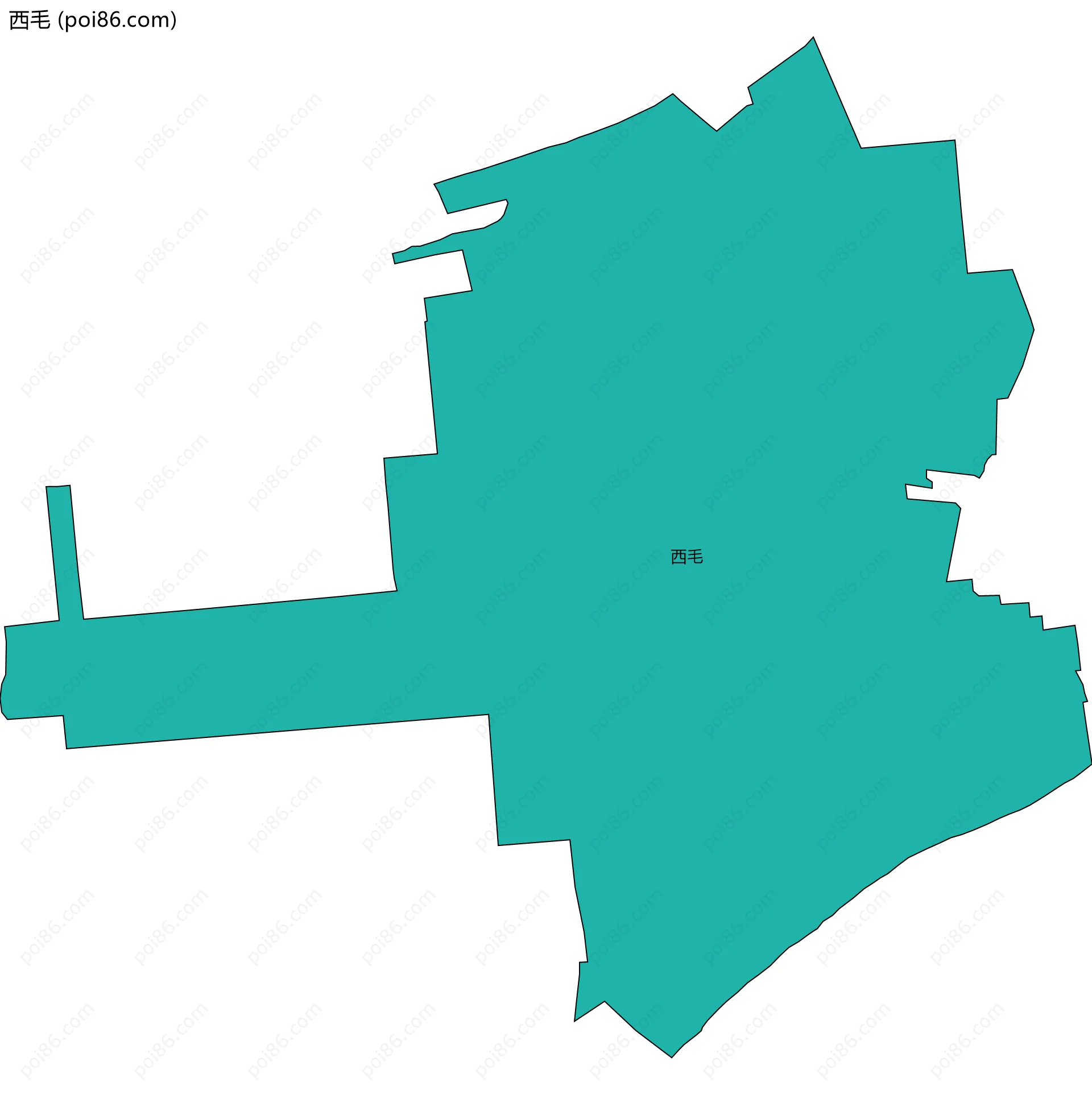西毛边界地图