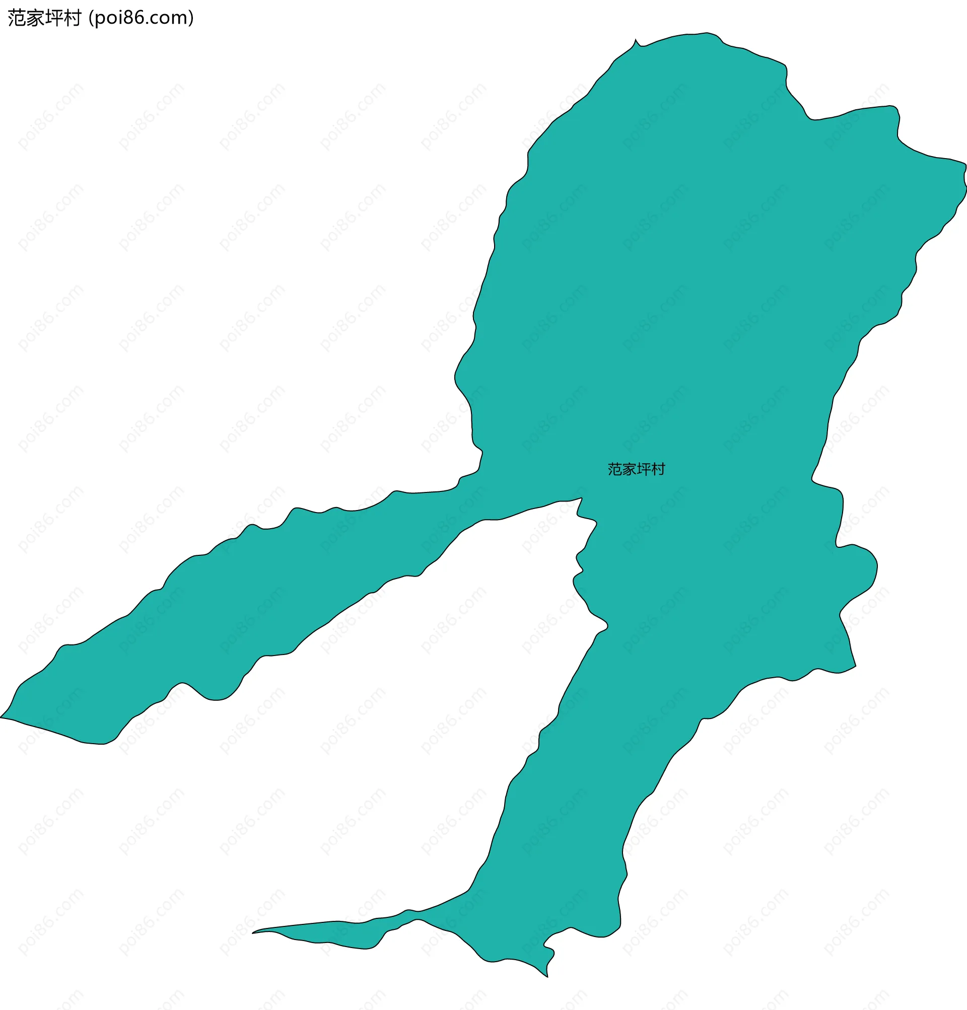 范家坪村边界地图