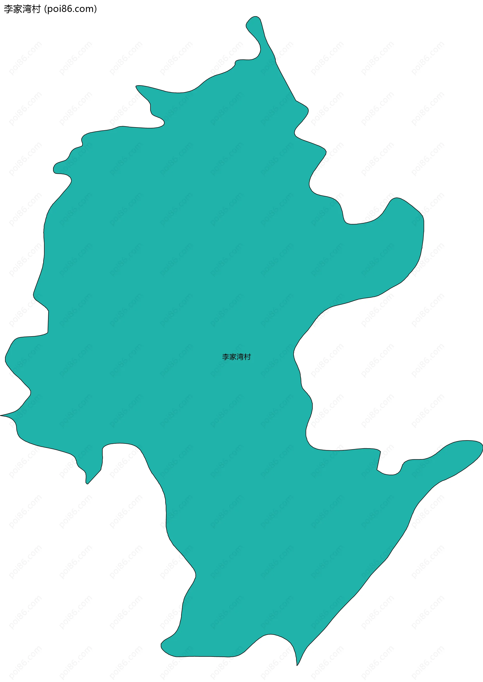 李家湾村边界地图