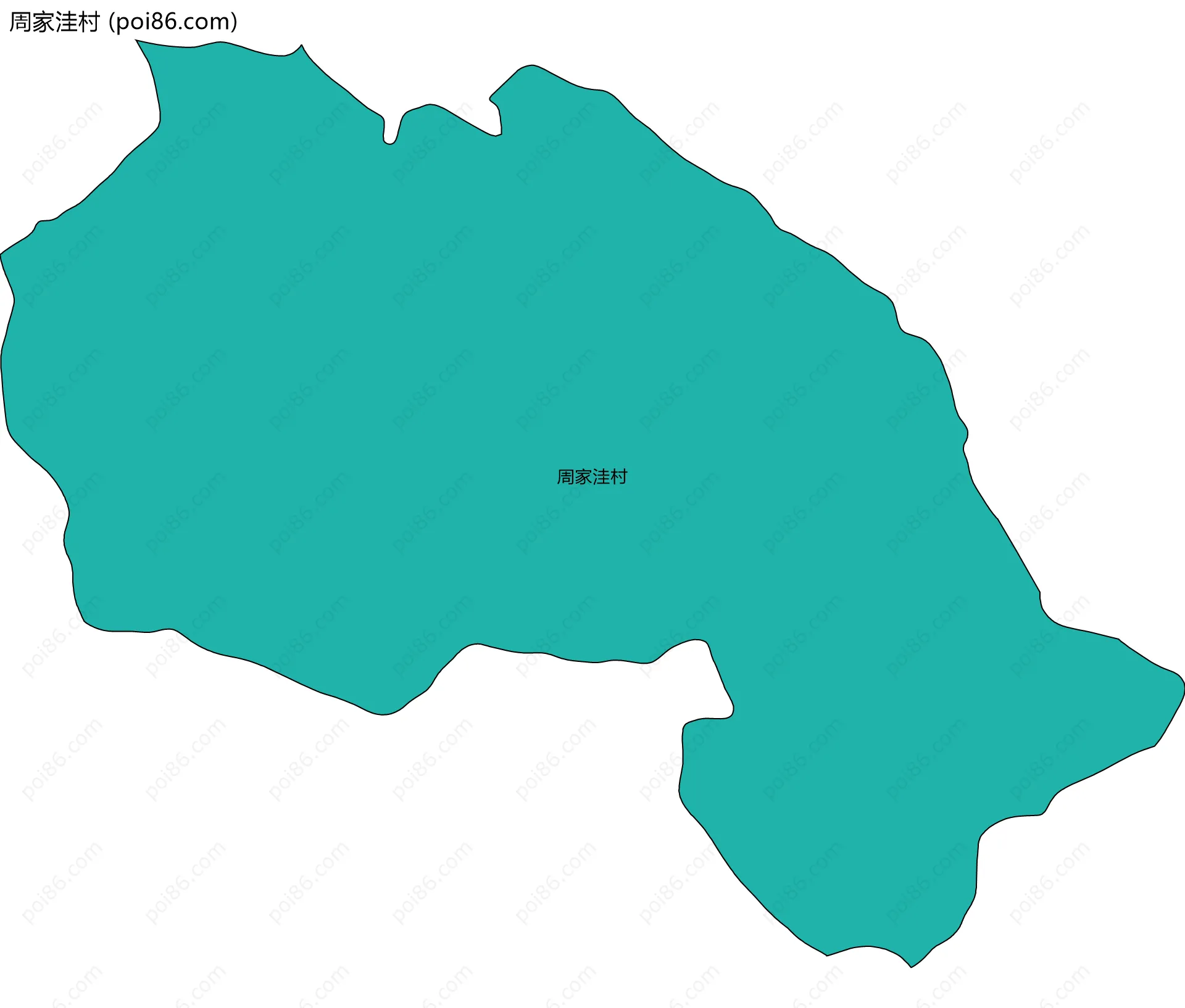 周家洼村边界地图