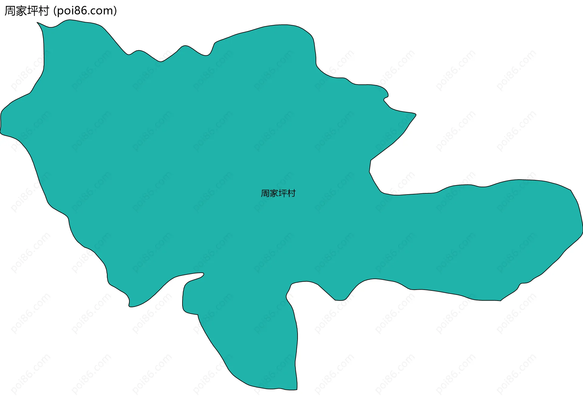 周家坪村边界地图