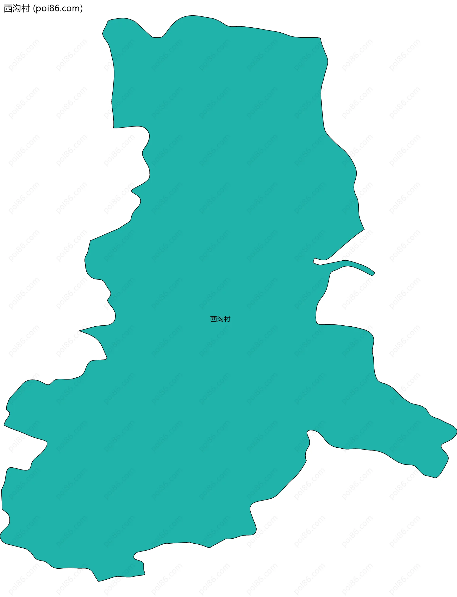 西沟村边界地图