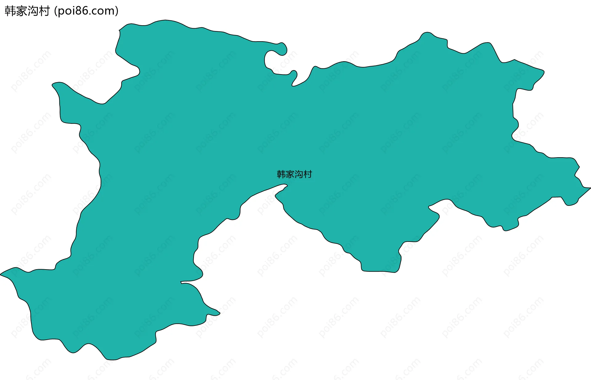 韩家沟村边界地图