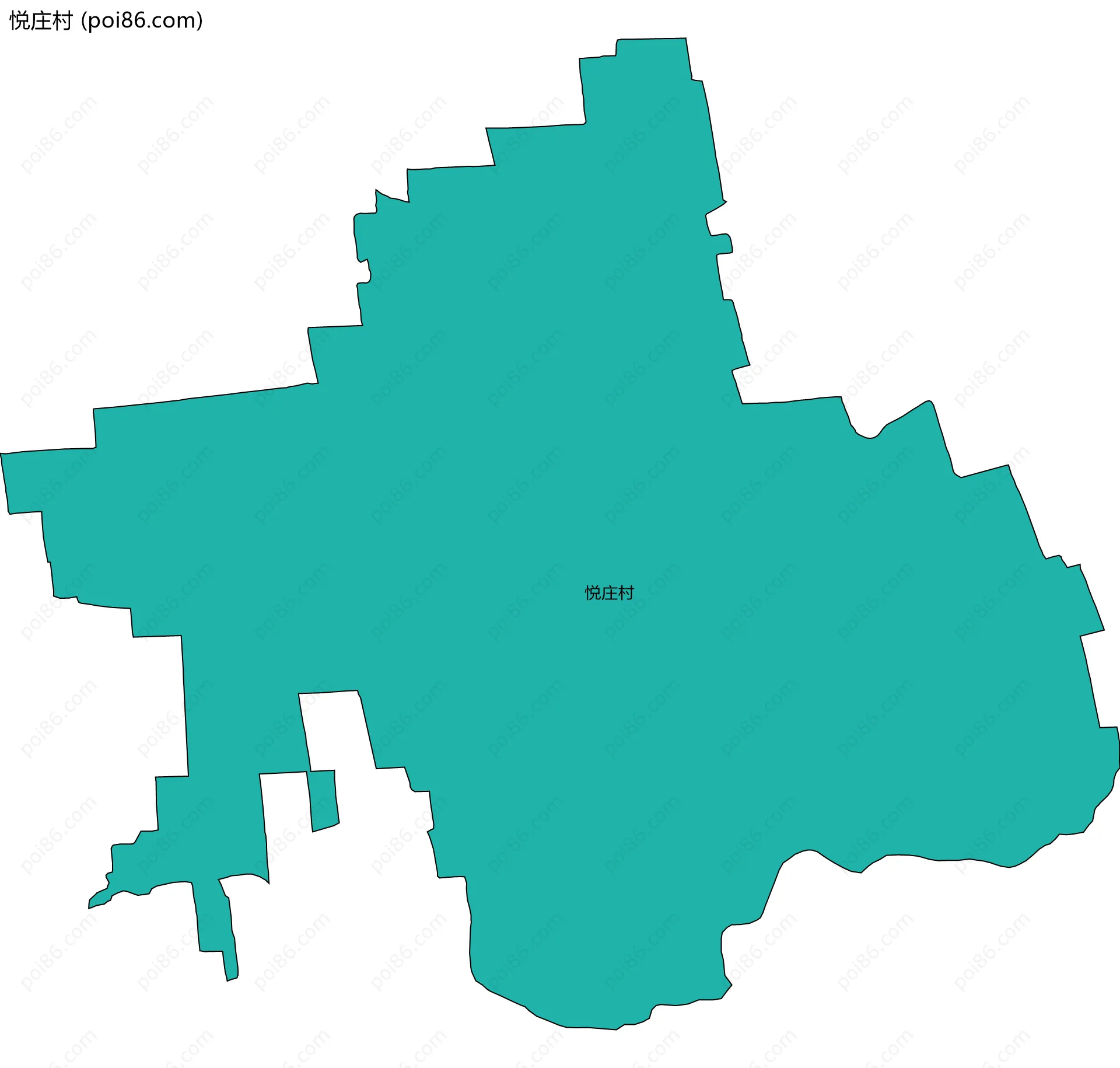 悦庄村边界地图