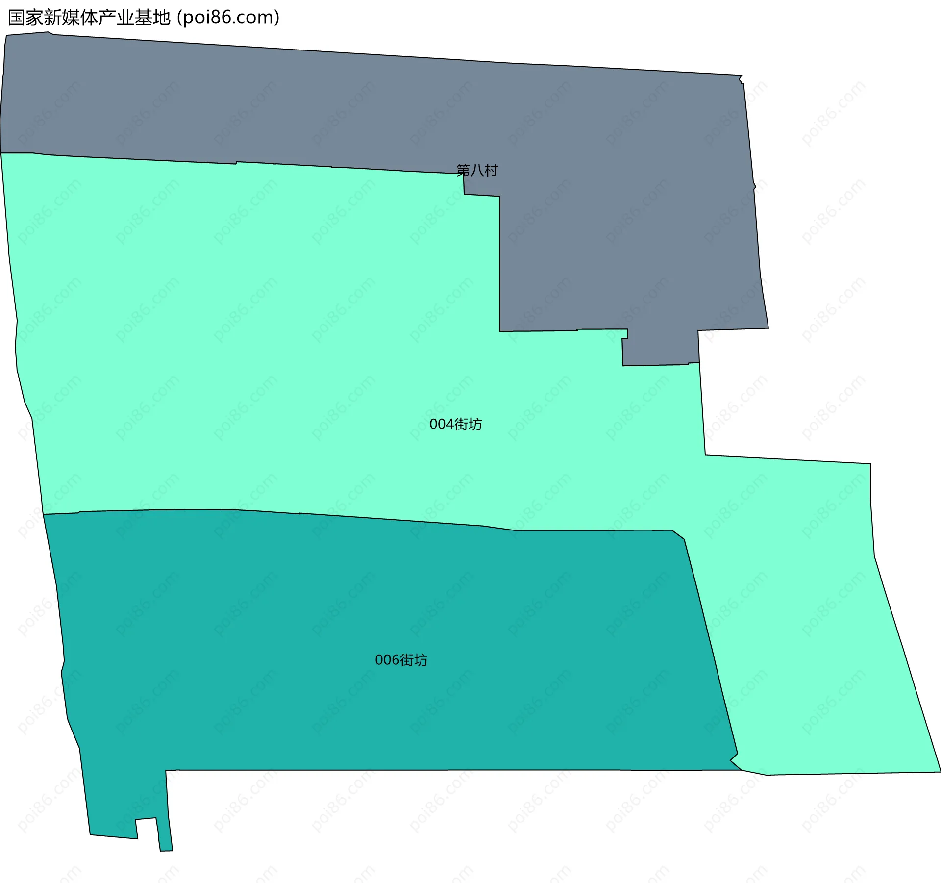 国家新媒体产业基地边界地图(五级行政区划)