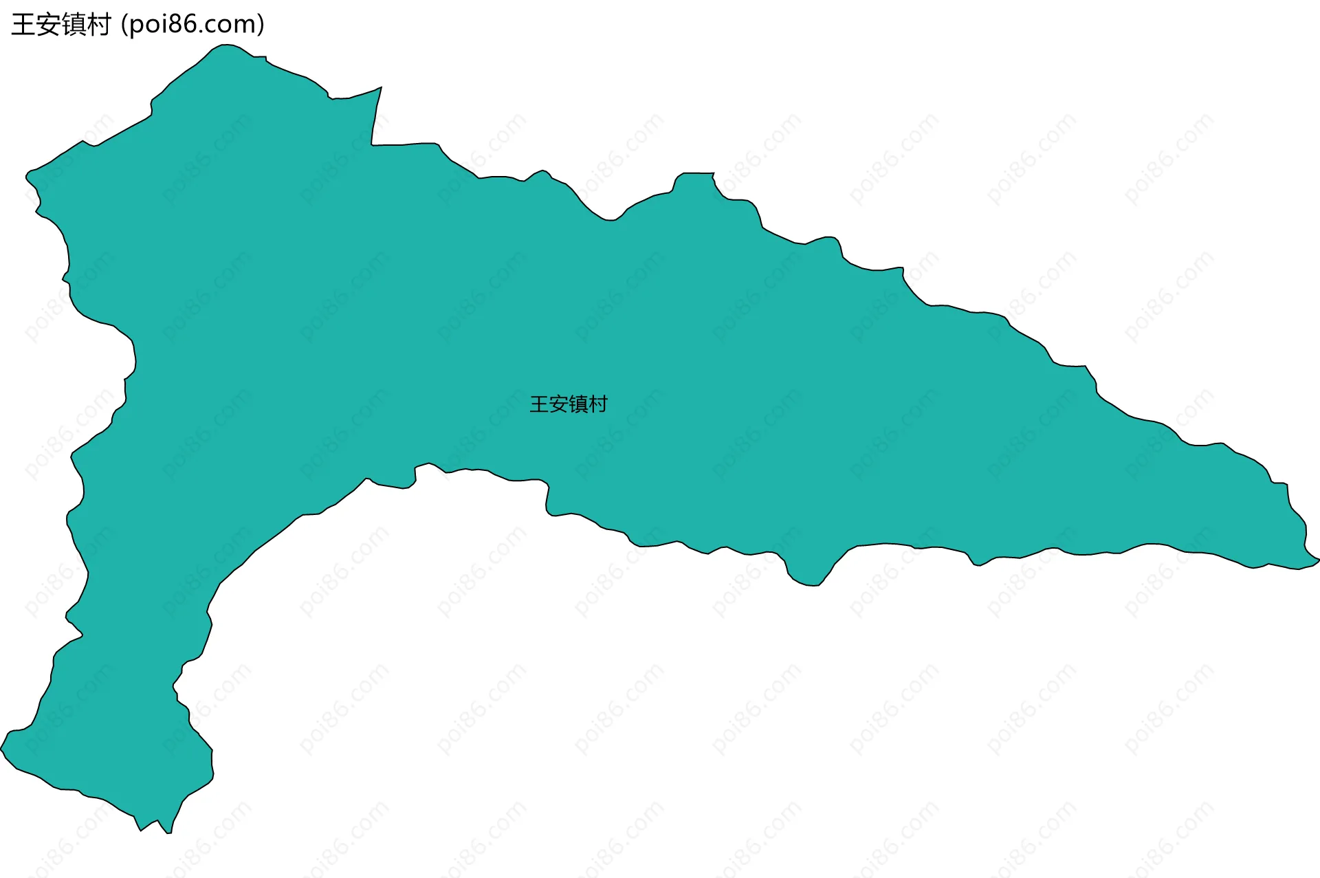 王安镇村边界地图