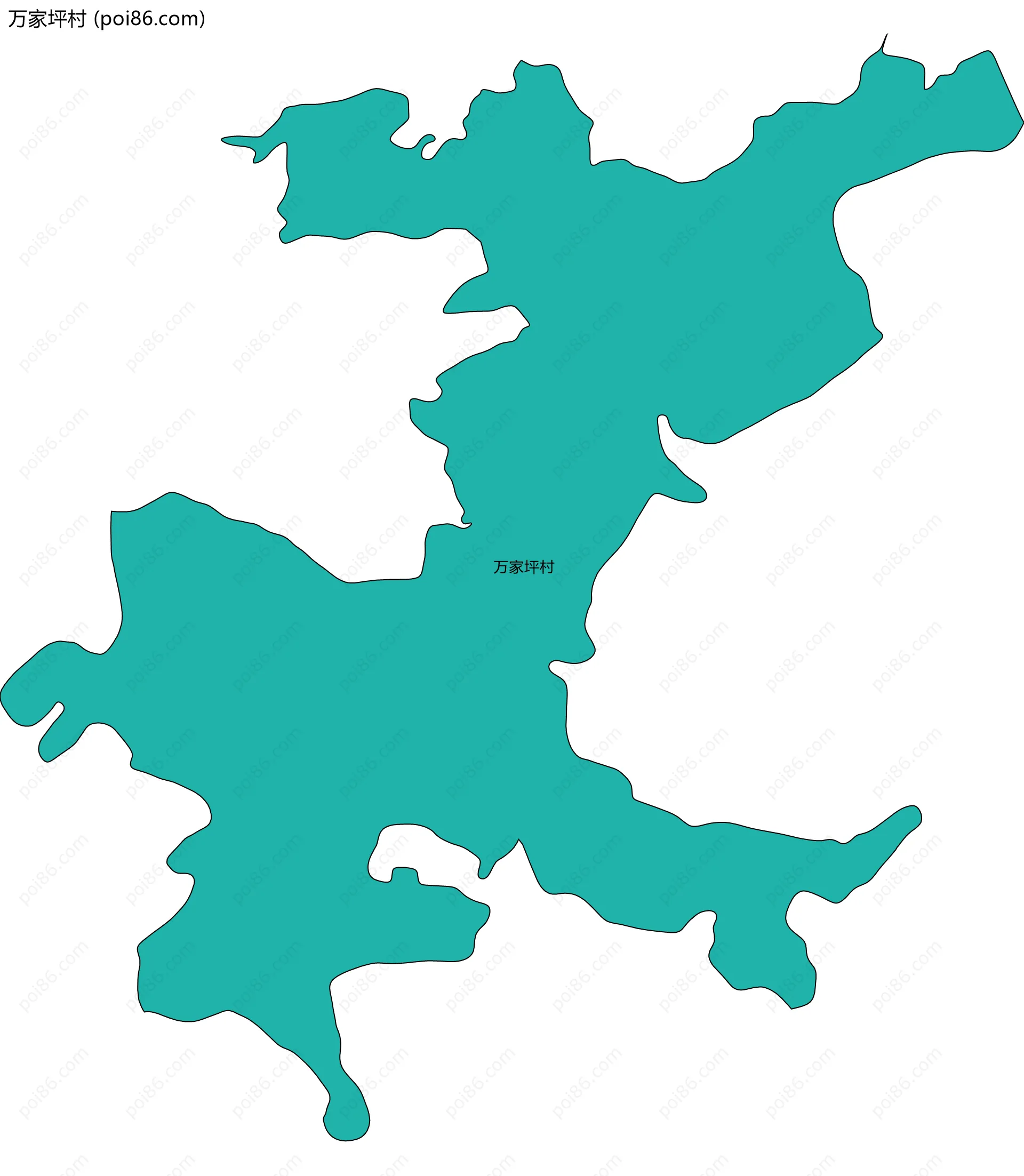 万家坪村边界地图