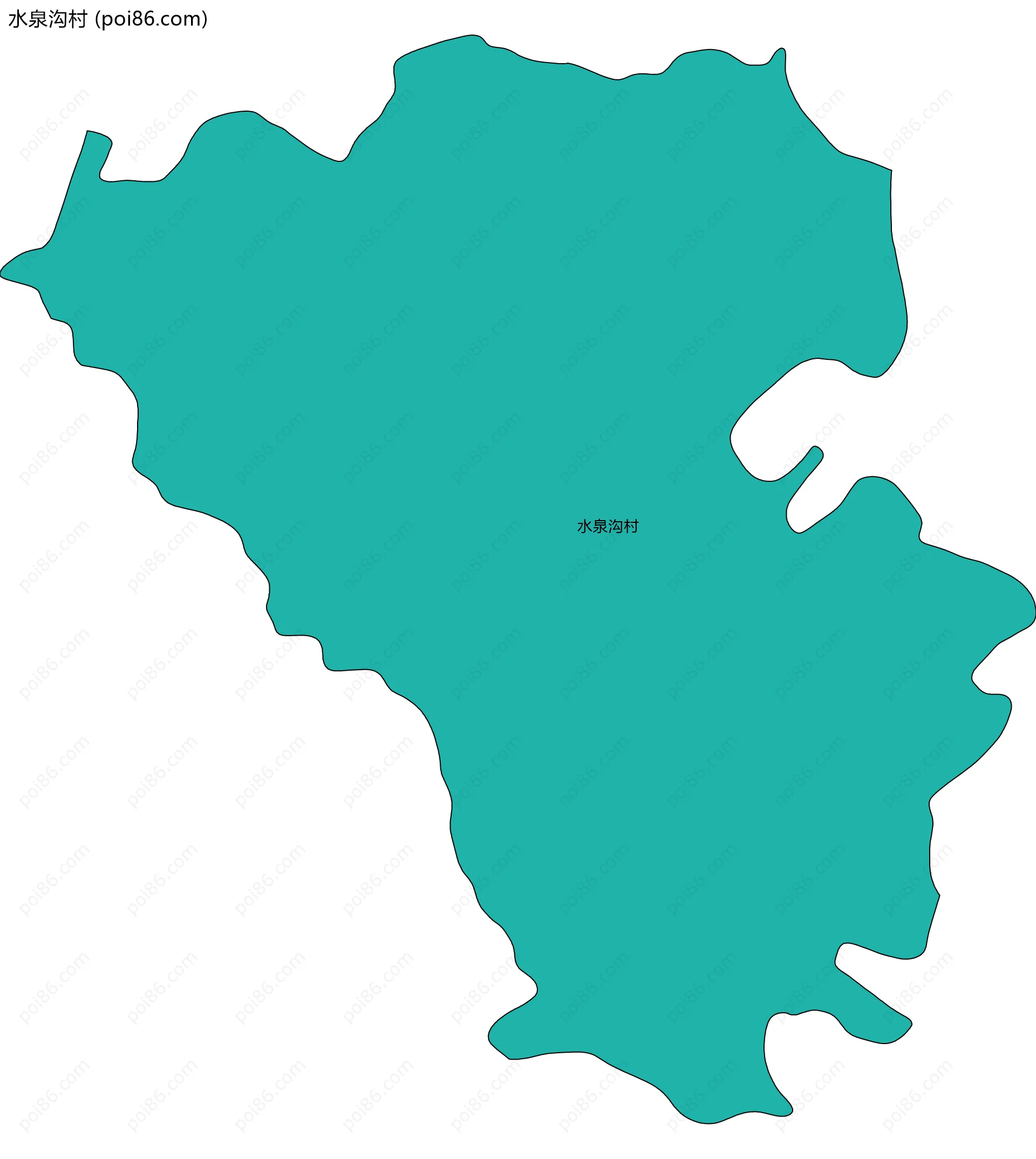 水泉沟村边界地图