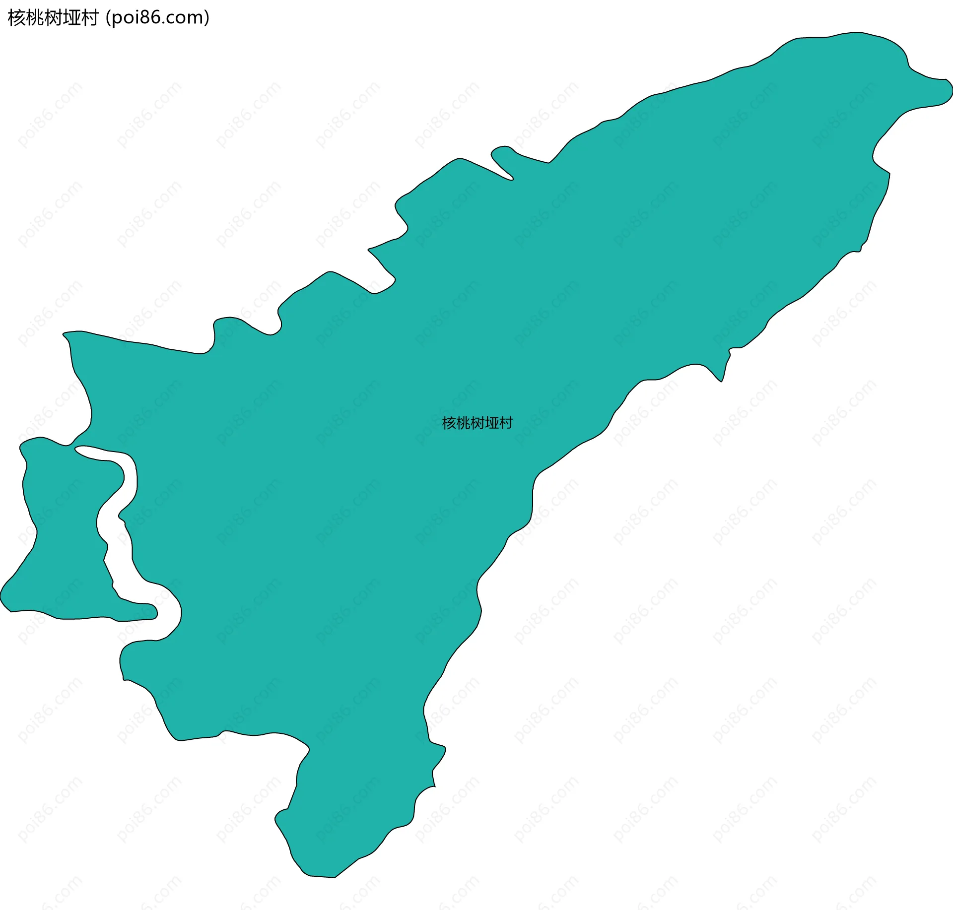 核桃树垭村边界地图