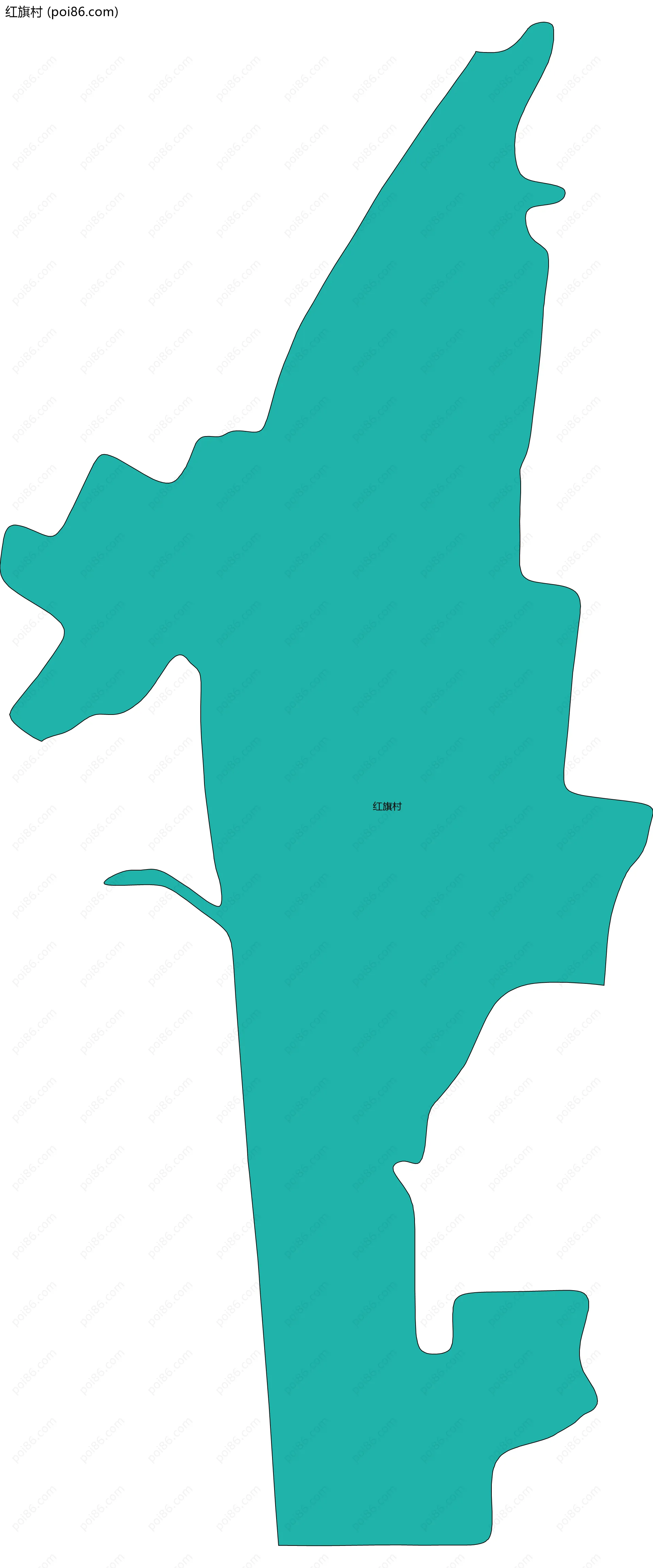 红旗村边界地图