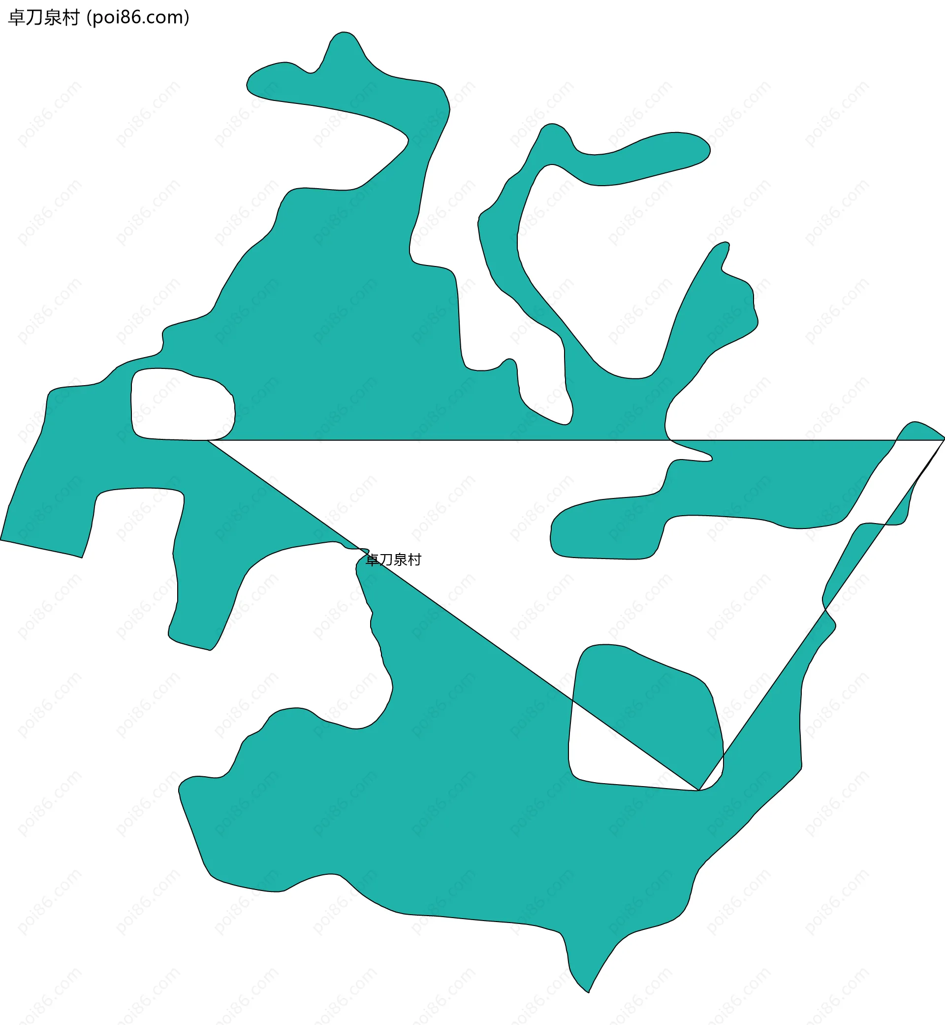 卓刀泉村边界地图