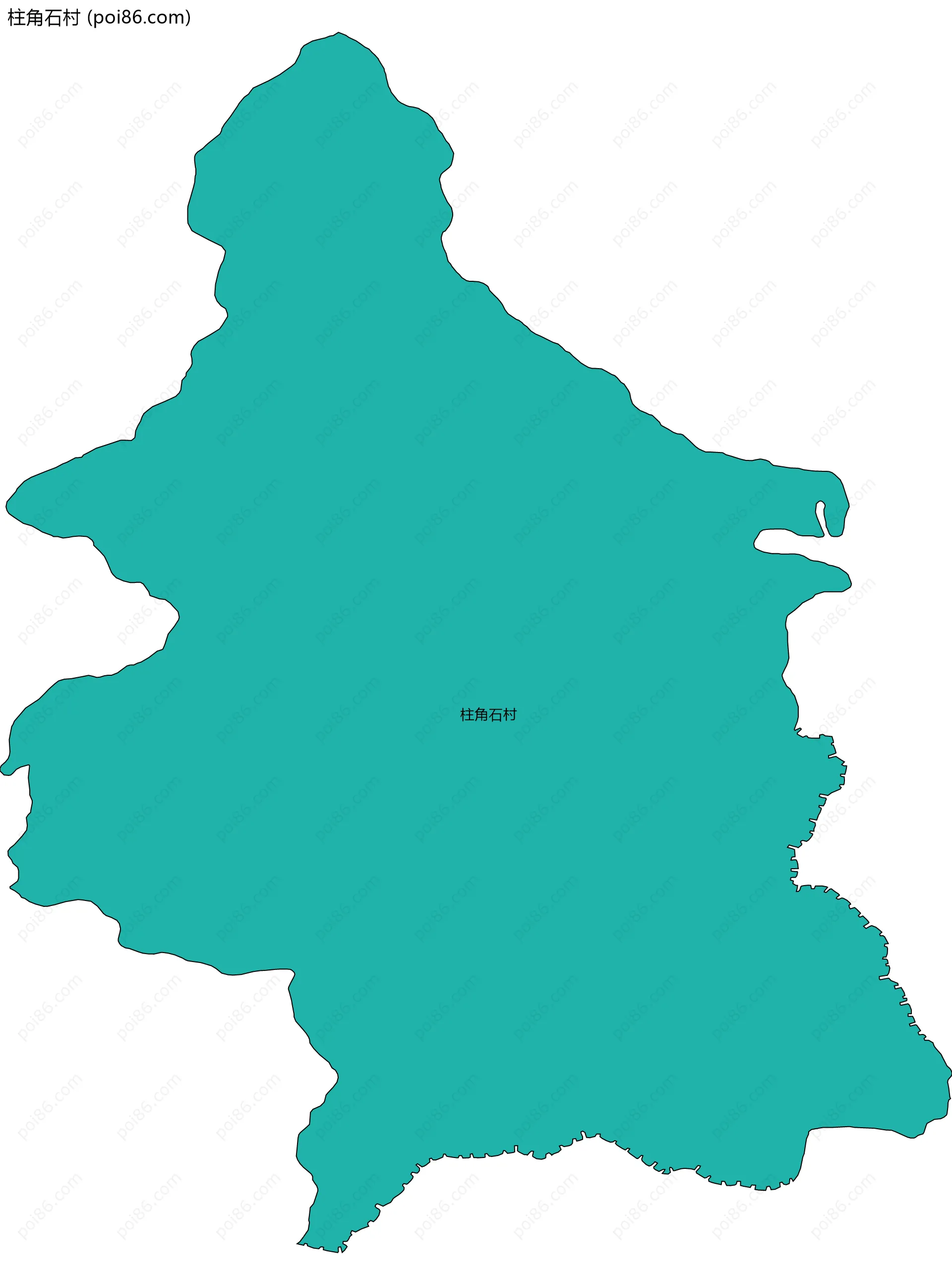 柱角石村边界地图